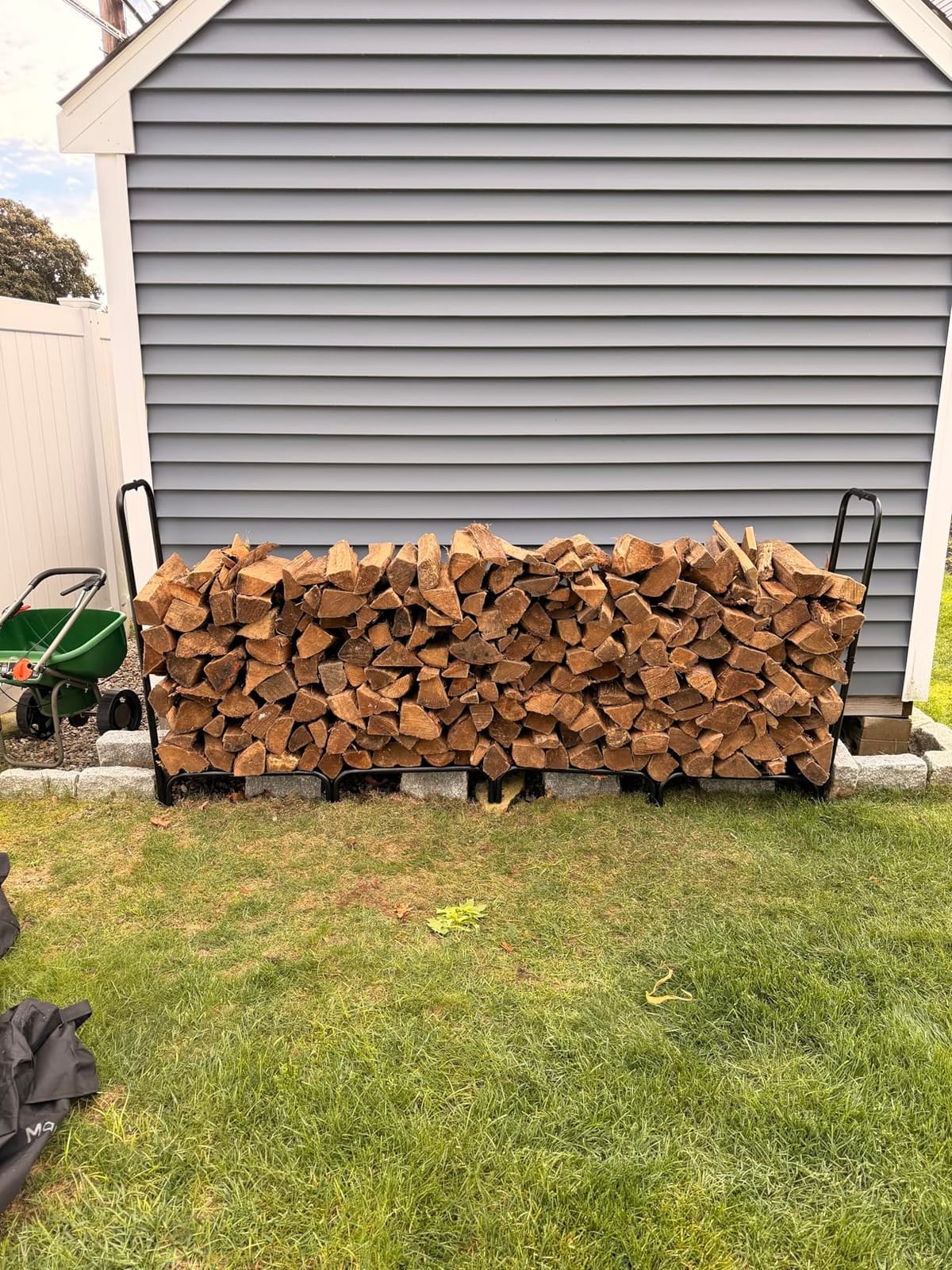 5ft Firewood Log Rack with Cover Outdoor, Heavy Duty Indoor Outdoor Firewood Storage Rack with Cover Combo Set Black customer photo 1