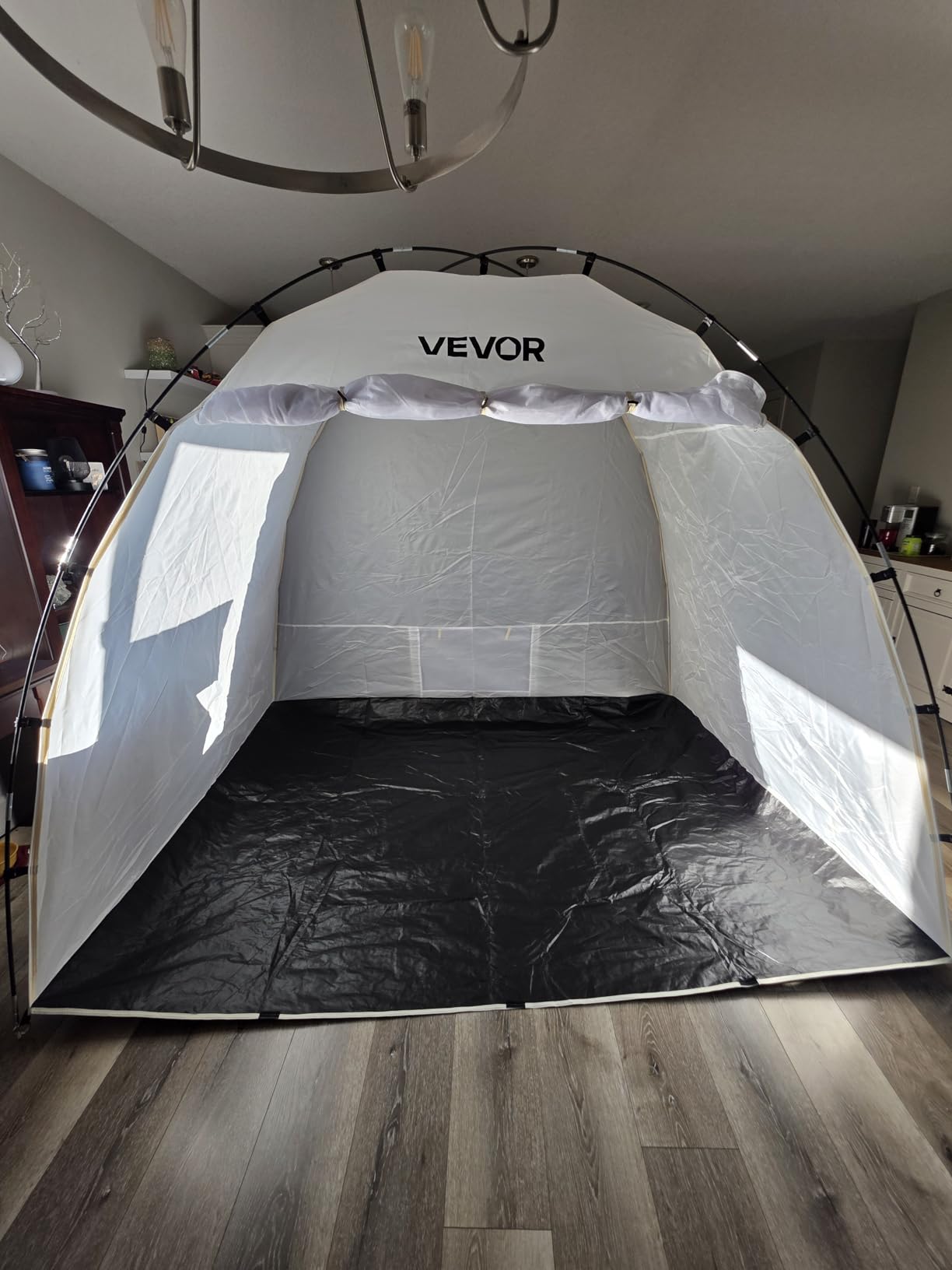 VEVOR Portable Paint Booth Tent, 91.7 x 67.7 x 74.8 inch Painting Tent Station, Spray Shelter with Built-in Floor & Mesh Screen, Large Space, Oxford Spray Painting Tents for Cupboard, Chairs, Tables customer photo 1