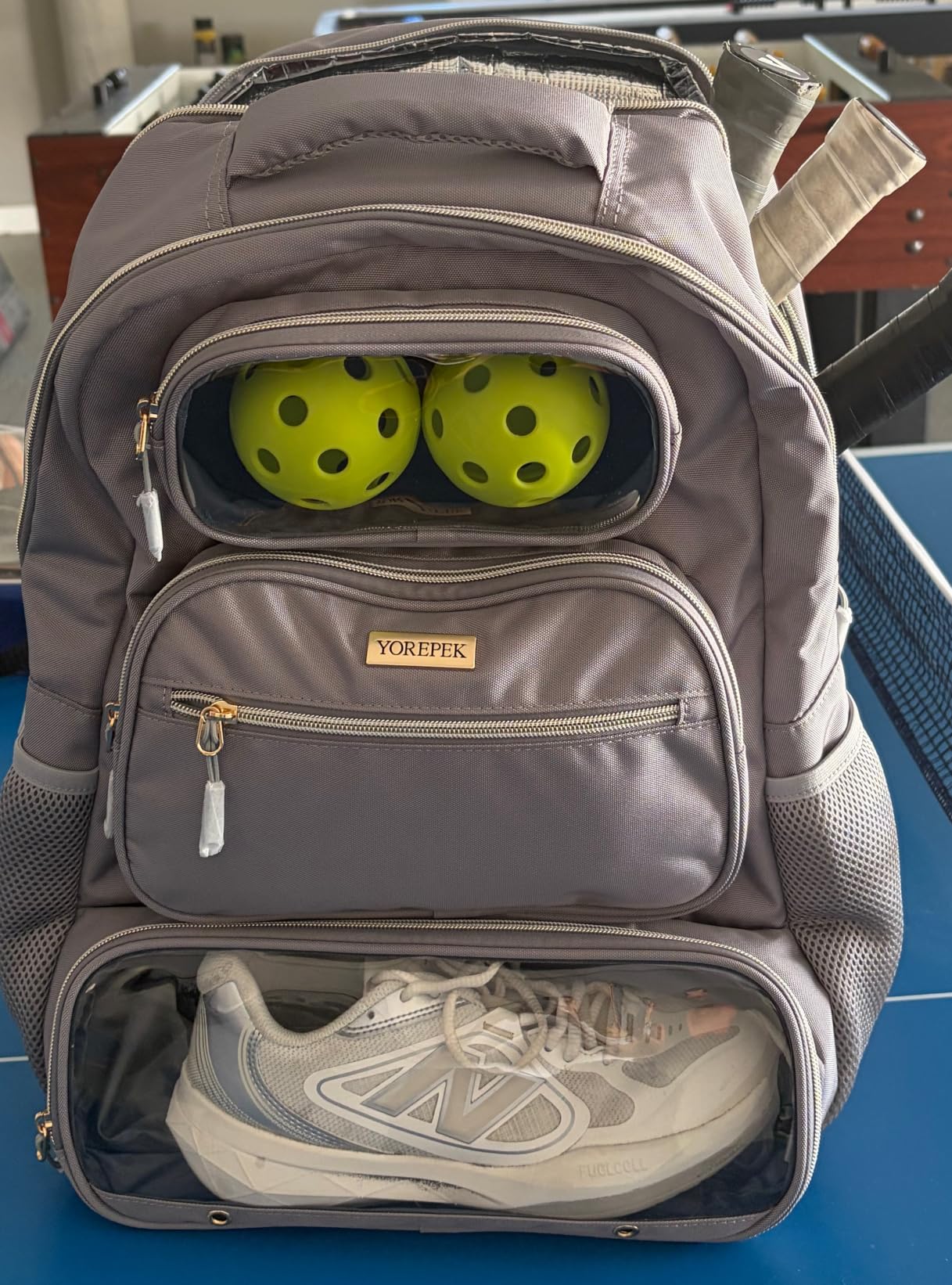 YOREPEK Large Pickleball Bag Backpack, Hold 4 Paddles with Padded Protection | 10 Pockets with Separate Shoe Compartment for Pickleball Accessories, Organized Pickleball Bags for Women Men on Game Day customer photo 2