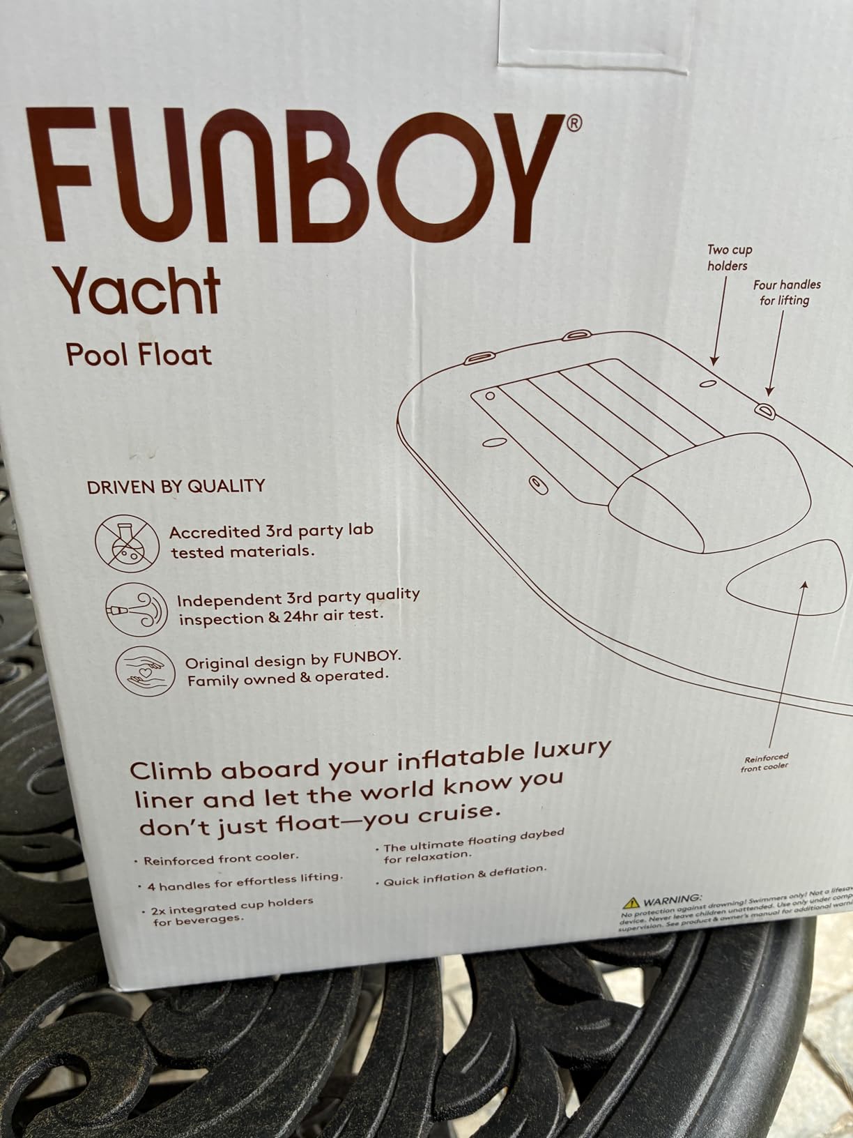 FUNBOY Giant Inflatable Luxury Pool Float, Two Cupholders, Floatie for Summer Pool Parties and Entertainment customer photo 2