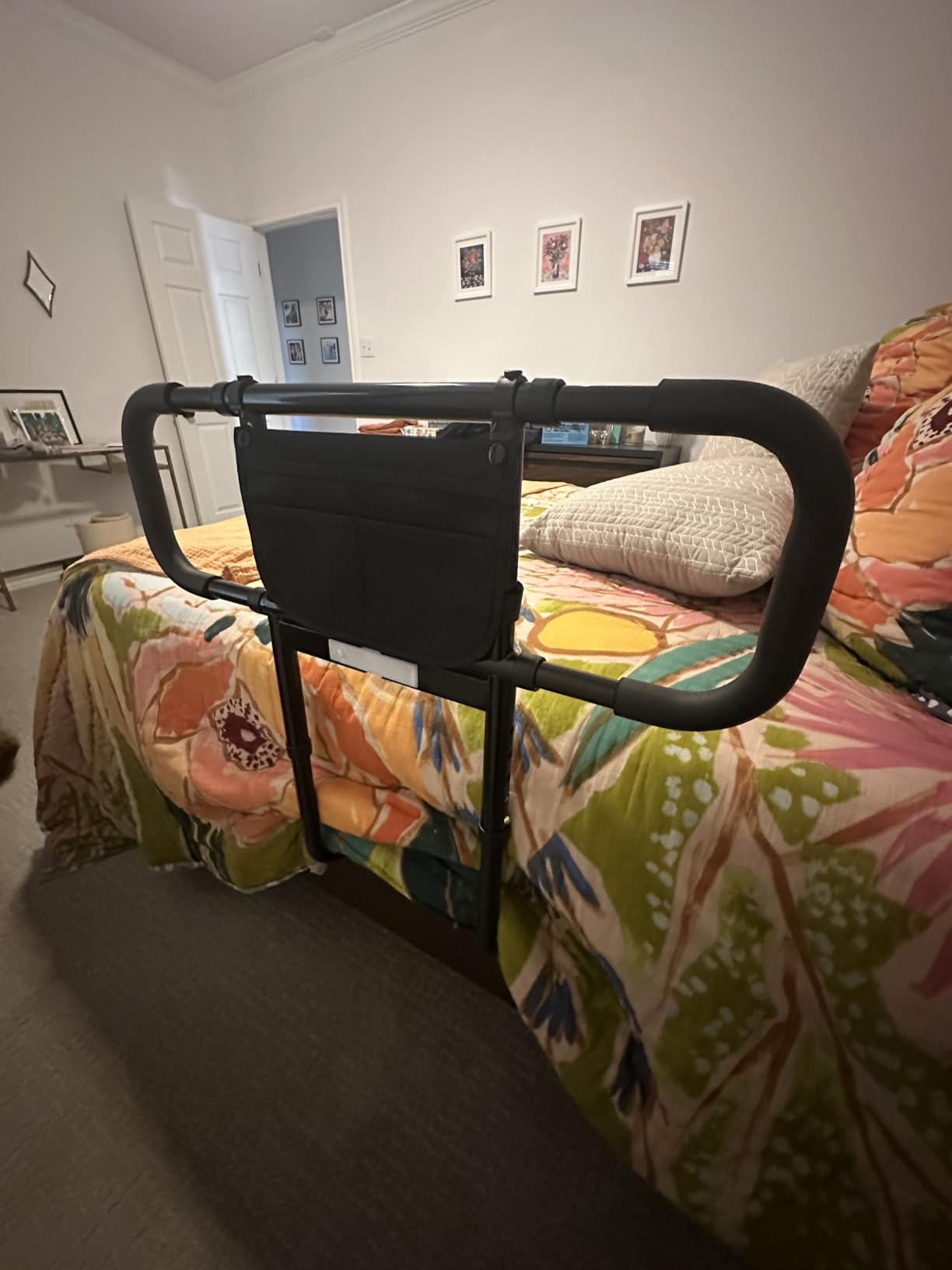 Siebenschläfer Bed Rails for Elderly Adults Safety, Extended Bed Assist Rail for Seniors - Adjustable Side Bed Guard Rails Handle Support Bar with Storage Bag, Fit King Queen Full Twin Bed customer photo 1