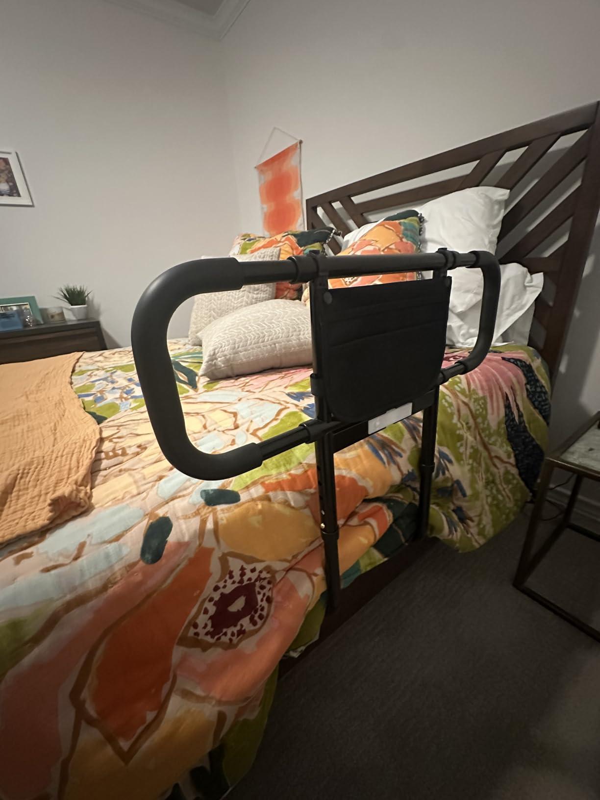 Siebenschläfer Bed Rails for Elderly Adults Safety, Extended Bed Assist Rail for Seniors - Adjustable Side Bed Guard Rails Handle Support Bar with Storage Bag, Fit King Queen Full Twin Bed customer photo 2