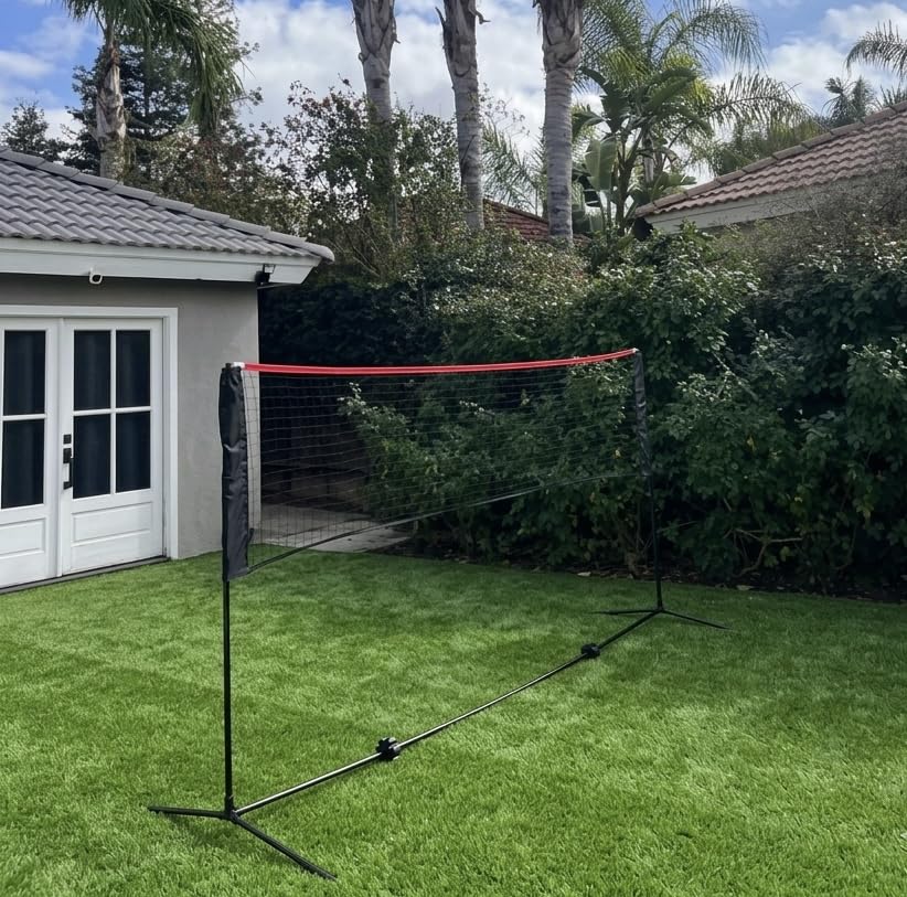 OLIXIS Badminton Net Set, 10FT/14FT/17FT Wide, 3-5FT Adjustable Height Multi Sport Net for Pickleball, Tennis, Volleyball, Soccer Tennis, Indoor Outdoor with Carry Bag, Easy Setup for Backyard customer photo 1