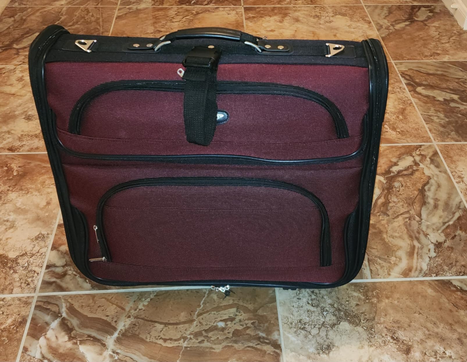Travel Select Amsterdam Business Rolling Garment Bag, Softside Expandable Rolling 2-Wheeled Suit Carrier, Red, One Size customer photo 2
