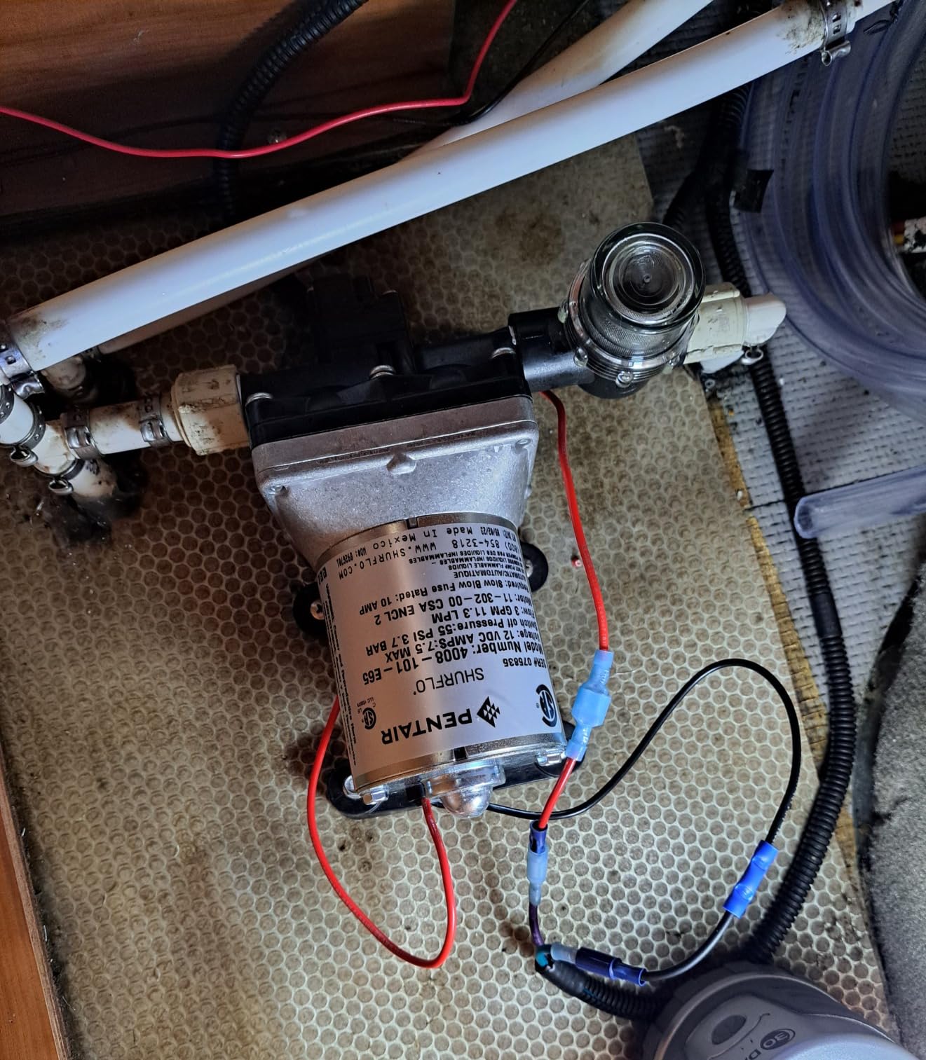 PENTAIR SHURFLO Revolution 4008-101-E65 RV Fresh Water Pump 12V 3.0 GPM 55 PSI Quiet Automatic Demand Diaphragm By-Pass Pump customer photo 1