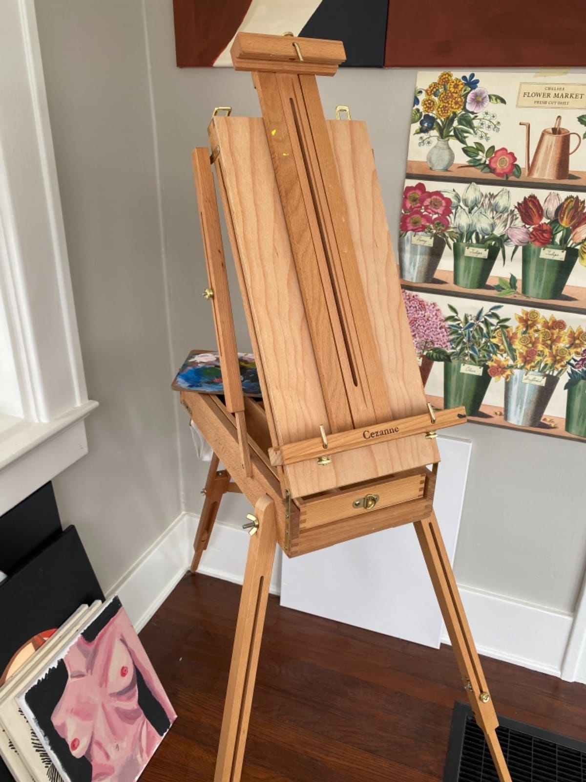 Creative Mark Cezanne Half Box French Travel Easel - All Wood, Oiled Elm, Lightweight 11.25 lbs, Watercolor, Drawing, Plein Air Use, Comfortable Handle, Adjustable Strap customer photo 1