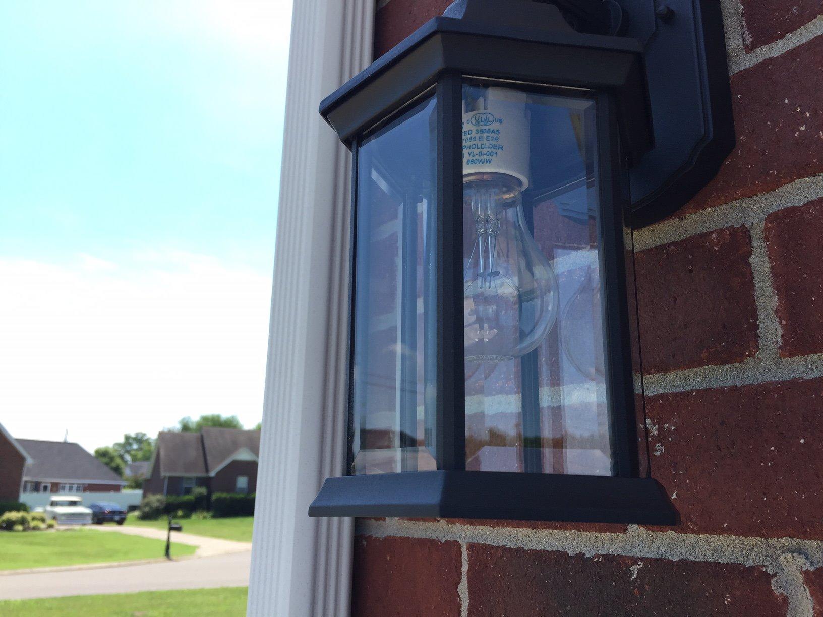 DESIGNERS FOUNTAIN Devonshire Outdoor Light Fixture, 14 Inch Exterior Wall Lantern Sconce for Front Door, Patio and Porch, Black, 2961-BK customer photo 1