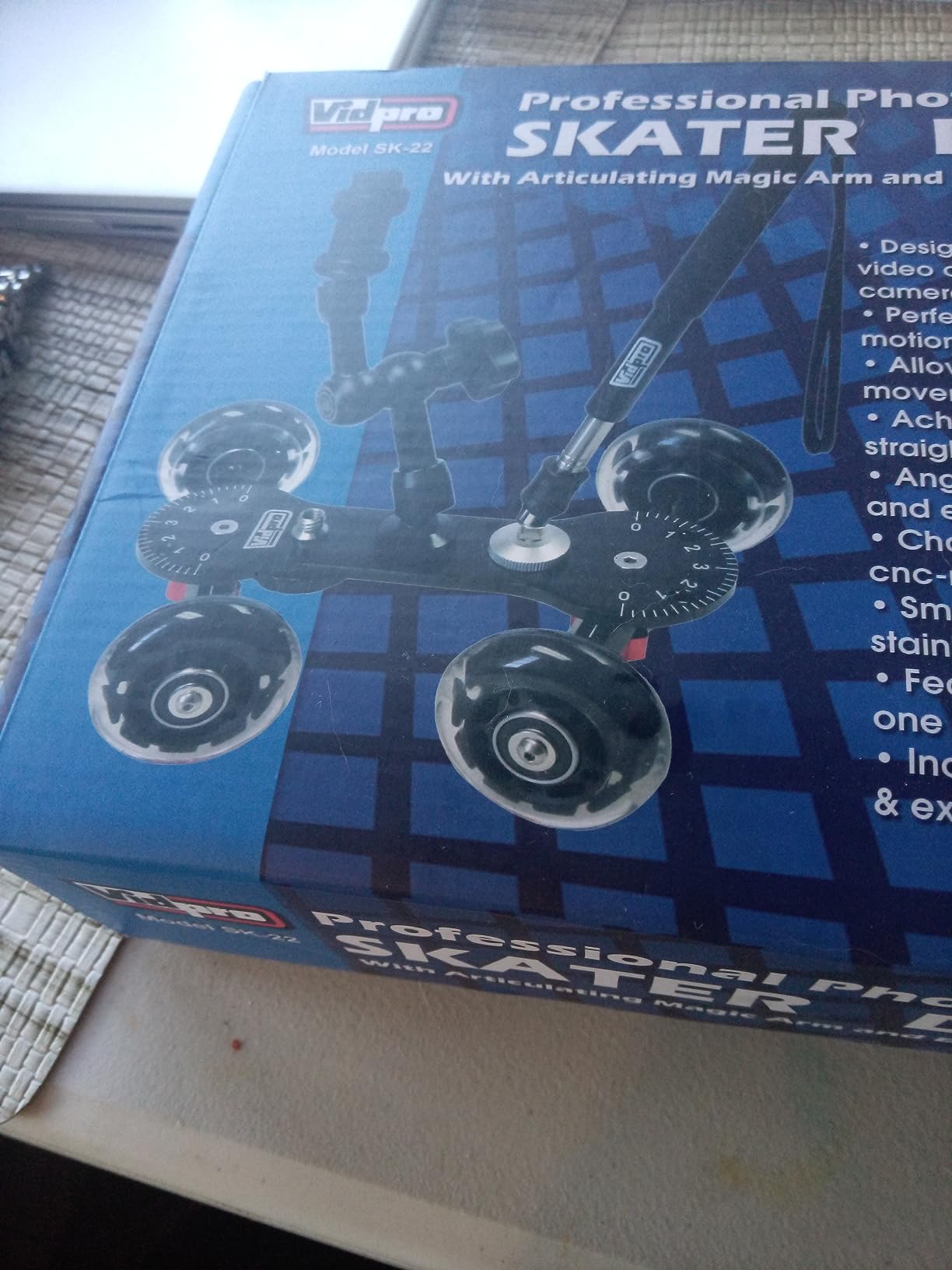 Vidpro SK-22 Professional Skater Dolly - Rolling Slider for DLSR Cameras & Camcorders Ideal for Low-Level Shooting & Panning 25 Lbs Capacity Smooth Rubber Wheels 7 Mounting Points & Extendable Handle customer photo 1