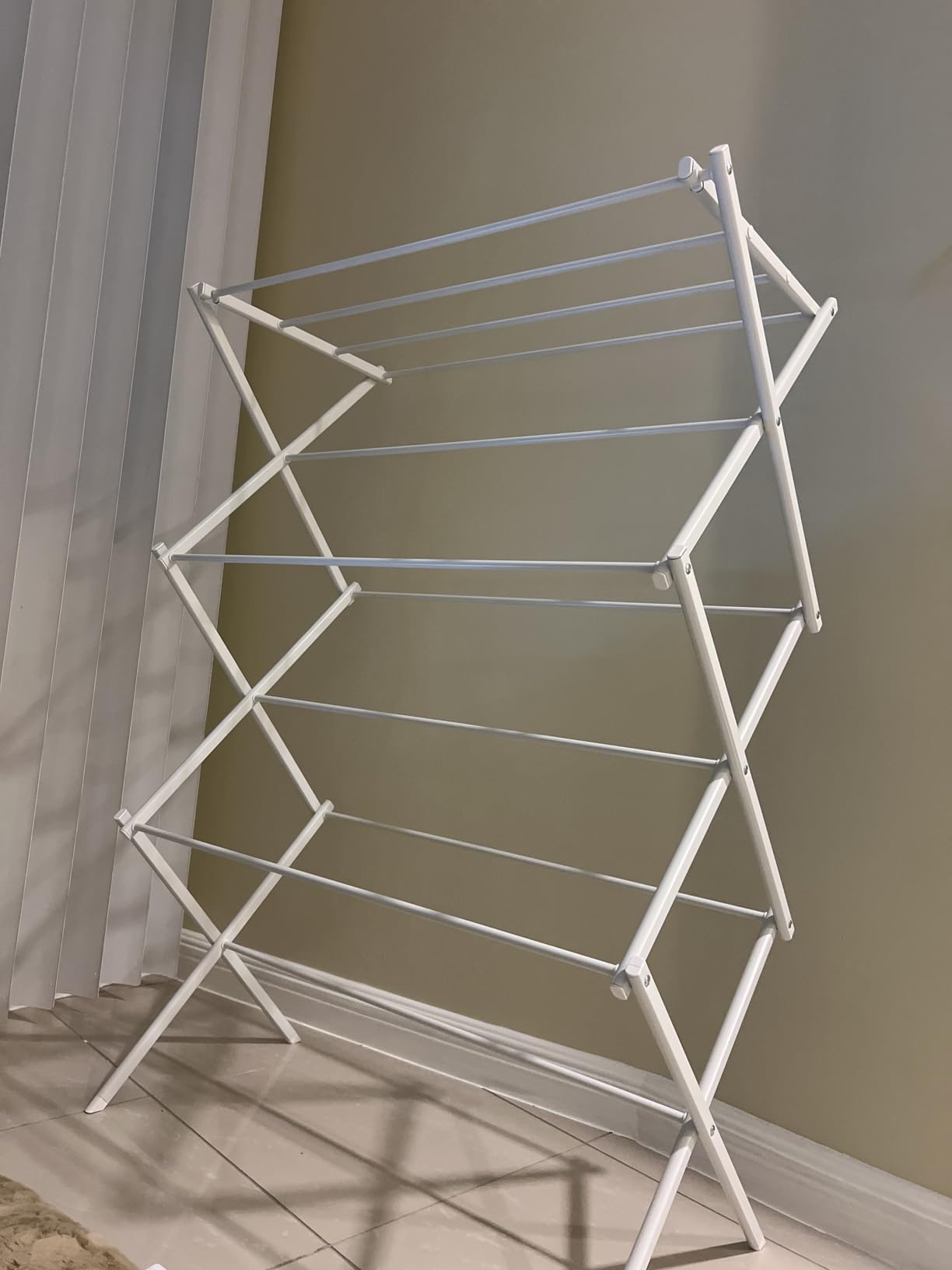 Amazon Basics Foldable Portable Clothes Drying Rack for Indoor Air Drying, Collapsible Design, 14.5