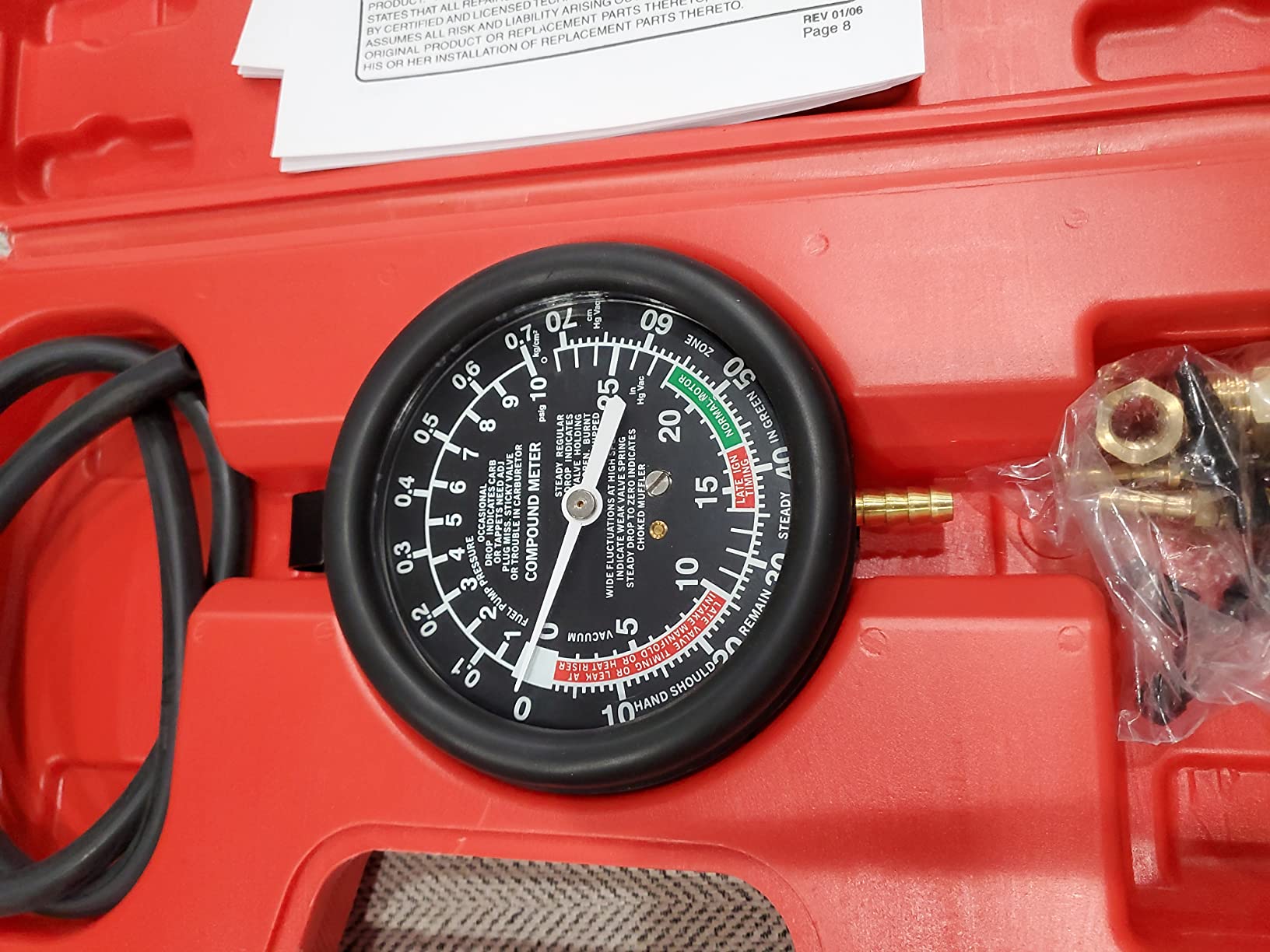 HFS(R) Fuel Pump Pressure & Vacuum Tester Kit, 10 PSI / 28 inHg Gauge customer photo 1