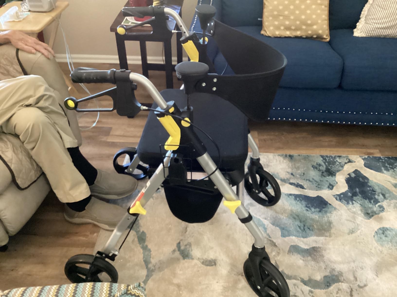 Medline Premium Empower Rollator Walker with Seat, Folding Rolling Walker with 8-inch Wheels, Silver customer photo 1