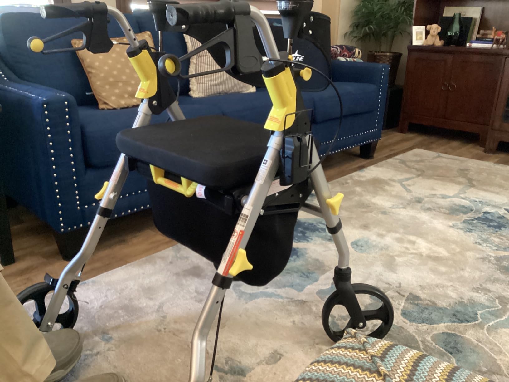 Medline Premium Empower Rollator Walker with Seat, Folding Rolling Walker with 8-inch Wheels, Silver customer photo 2