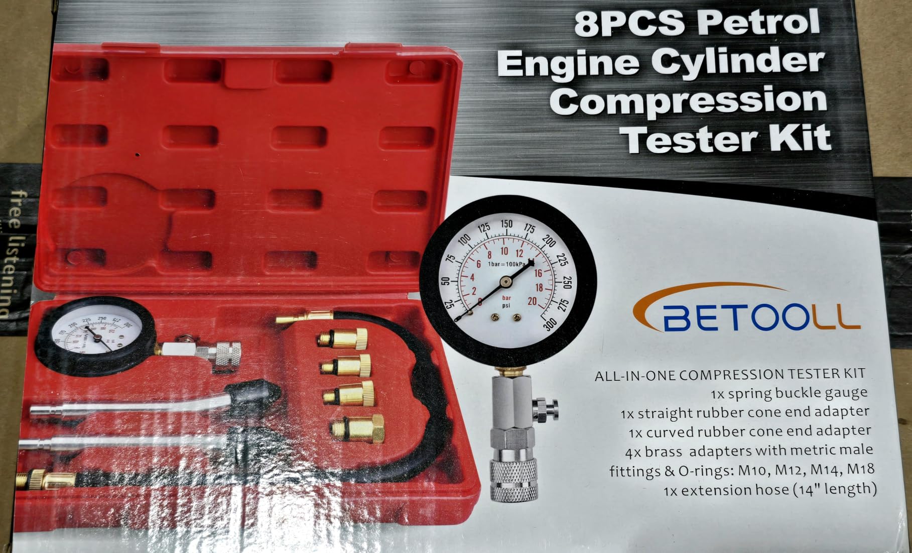 BETOOLL HW0130 8pcs Petrol Engine Cylinder Compression Tester Kit Automotive Tool Gauge customer photo 1
