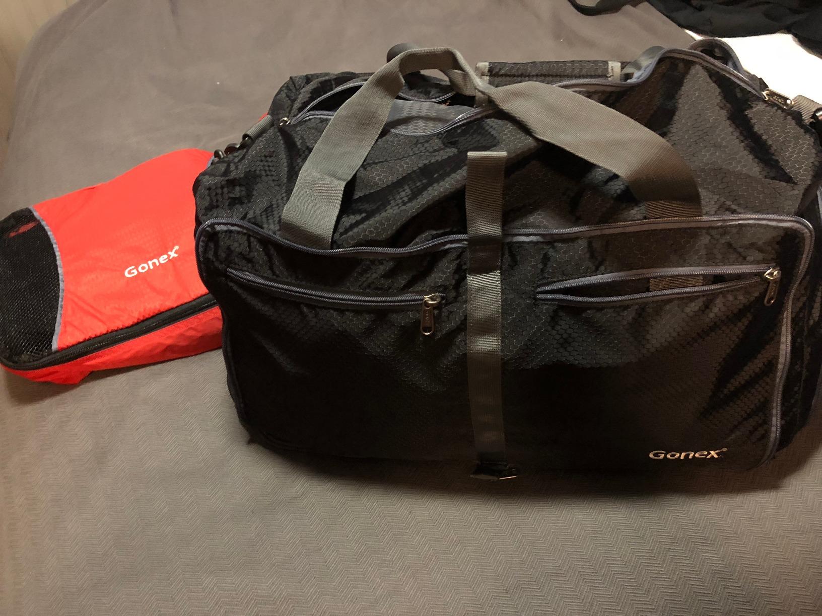 Gonex 60L Foldable Travel Duffle Bag with Shoe Compartment, Lightweight customer photo 2