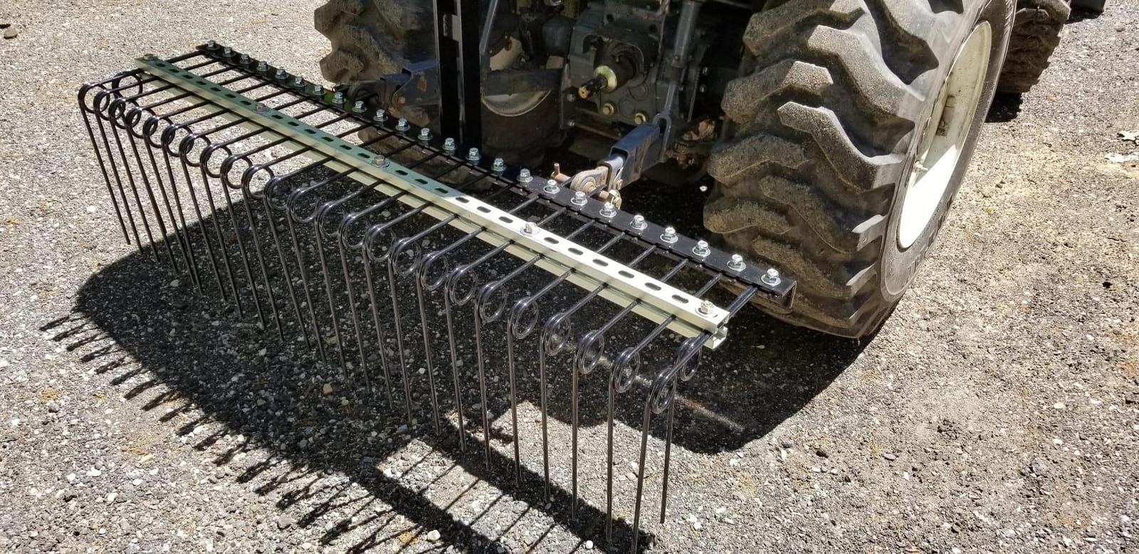 Field Tuff Steel Spring Coil Tine Tow Behind Landscape Rake for Leaves, Pine Needles, Straw, and Grass with 3 Point Hitch Receiver Attachment, Black, 60 Inches customer photo 1