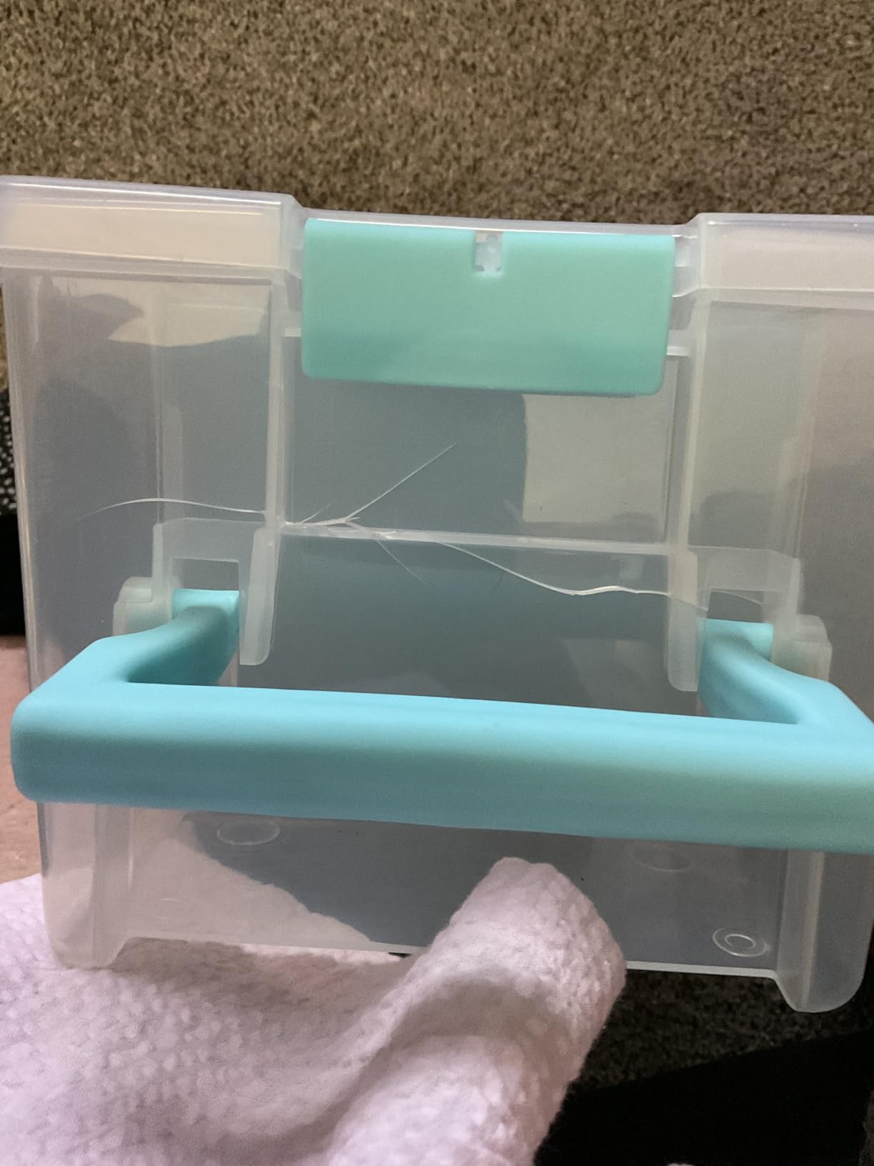 ArtBin Semi Satchel Craft Organizer with 3 Dividers, Aqua Accents customer photo 2