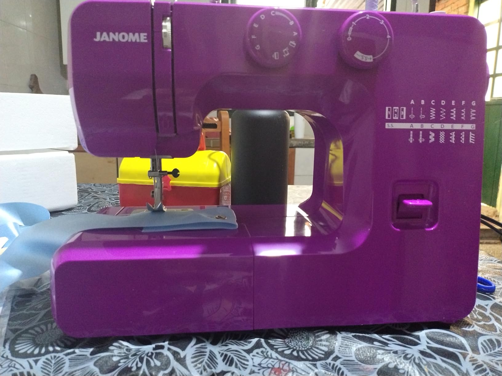 Janome Arctic Crystal Easy-to-Use Sewing Machine with Interior Metal Frame, Bobbin Diagram, Tutorial Videos, Made with Beginners in Mind for Garments, Patchwork, Light Quilting customer photo 1
