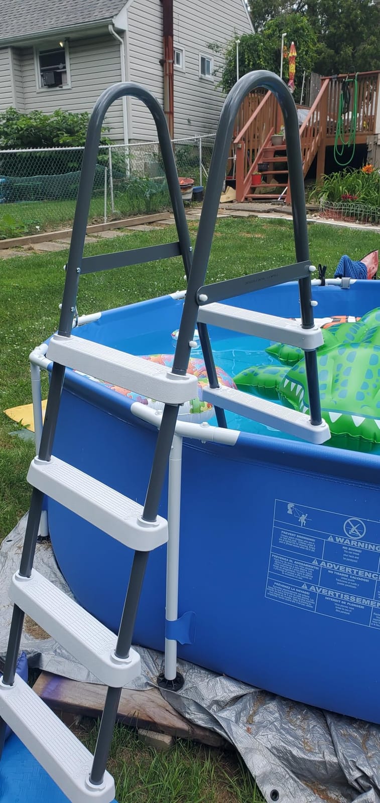 Intex Steel Frame Above Ground Swimming Pool Entry/Exit Ladder for 48