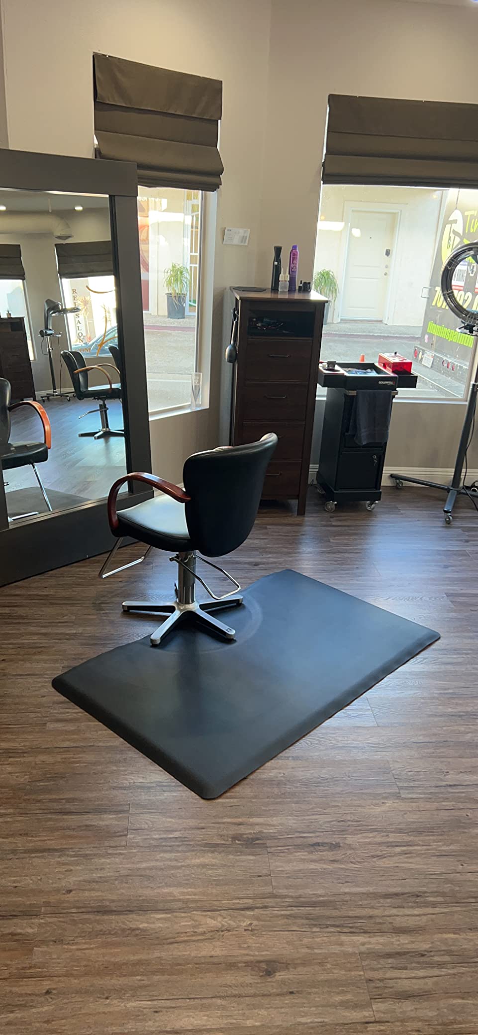 3' x 5' Salon Anti Fatigue Mat for Hair Stylist 7/8'' Thick, Rectangle Comfort Barber Shop Beauty Floor Mats Under Styling Chair customer photo 2