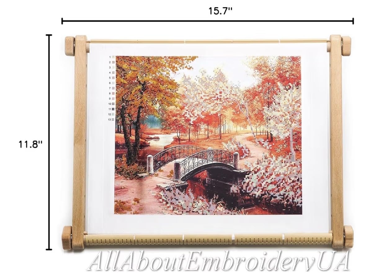 Needlepoint Embroidery Tapestry Scroll Frame Made of Organic Beech, Wooden Cross Stitch Frame, Needlepoint Holder, Stitching Frame (15.7