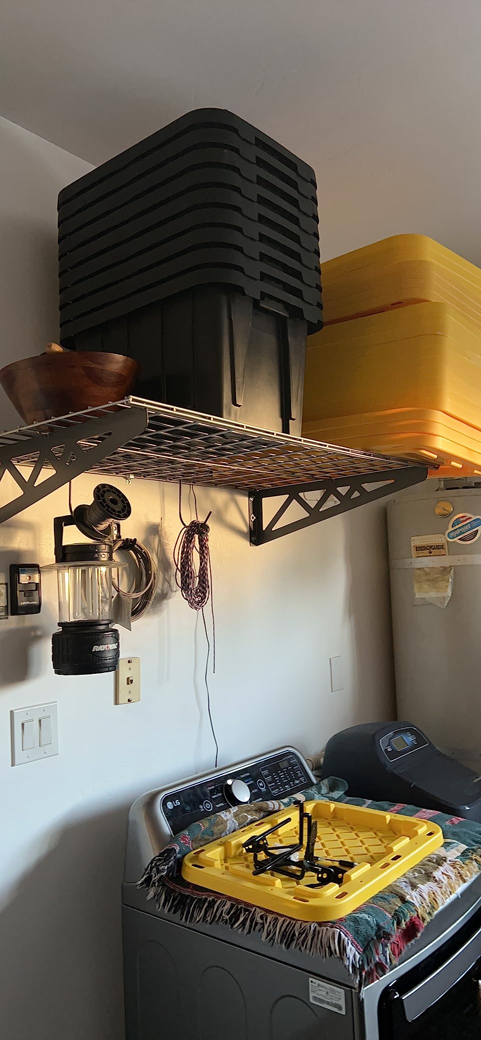 SafeRacks Steel Garage Wall Shelves 2-Pk w/Hooks, 500lb, Hammertone (18x36) customer photo 1
