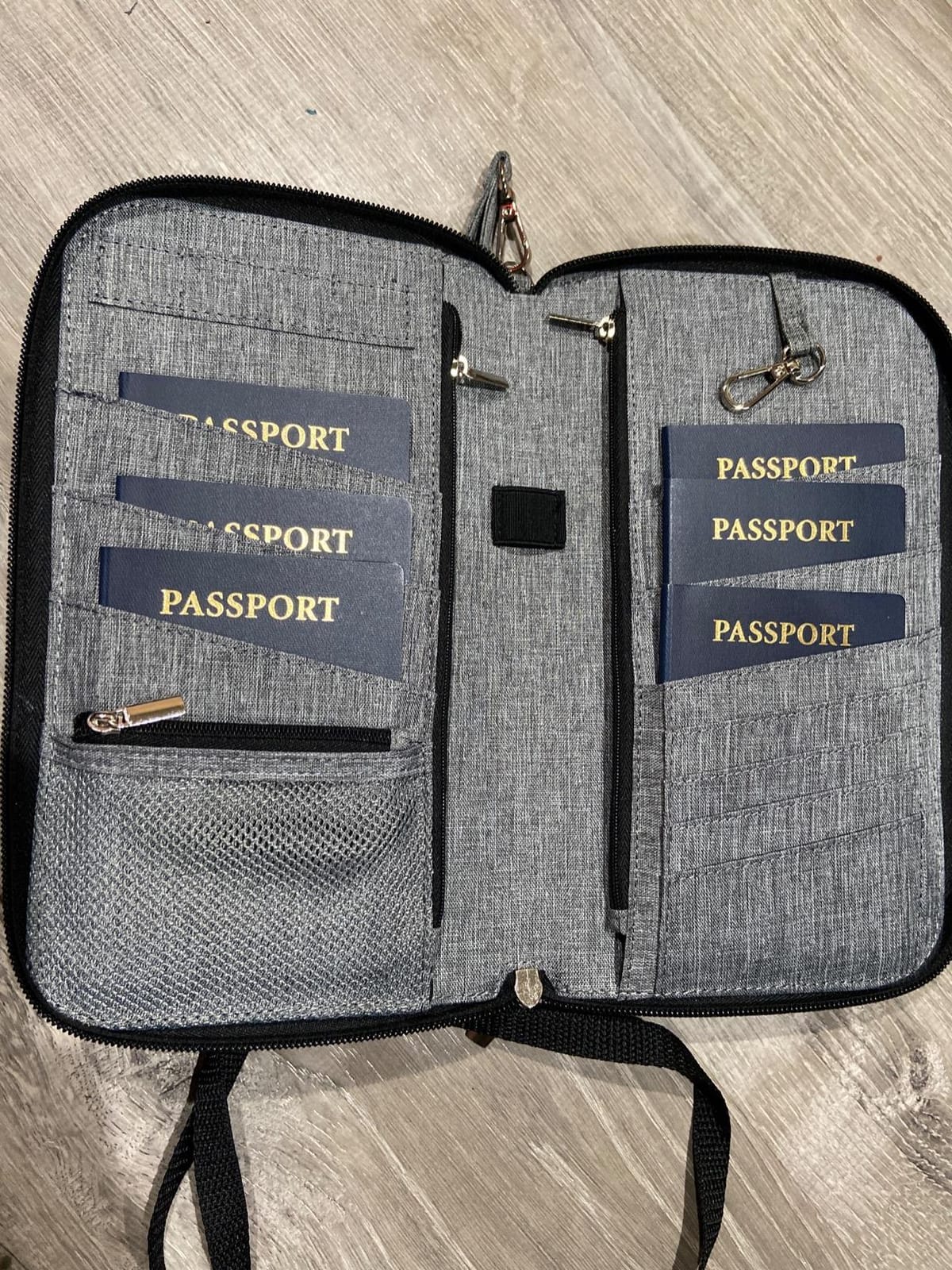 Valante Premium Family Travel Document Organizer Capacious RFID Passport Holder Wallet (Large, gray) customer photo 1