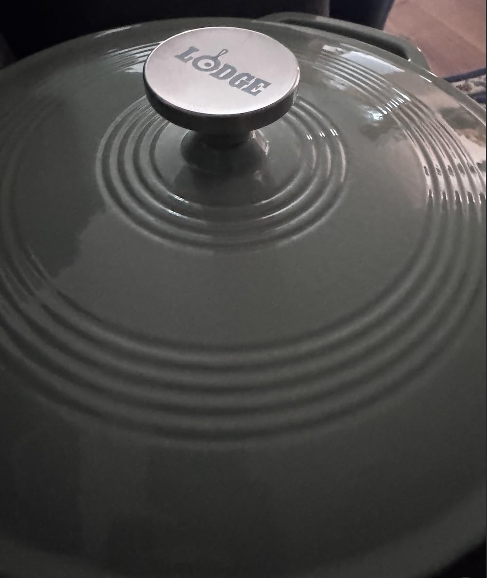 Lodge Essential Enamel Braiser - Refrigerator- & Oven-Safe up to 500° F - Heat-Retaining, Induction-Safe & PFAS-Free Enamel Cookware - 3.6 Quart, Oyster White customer photo 2