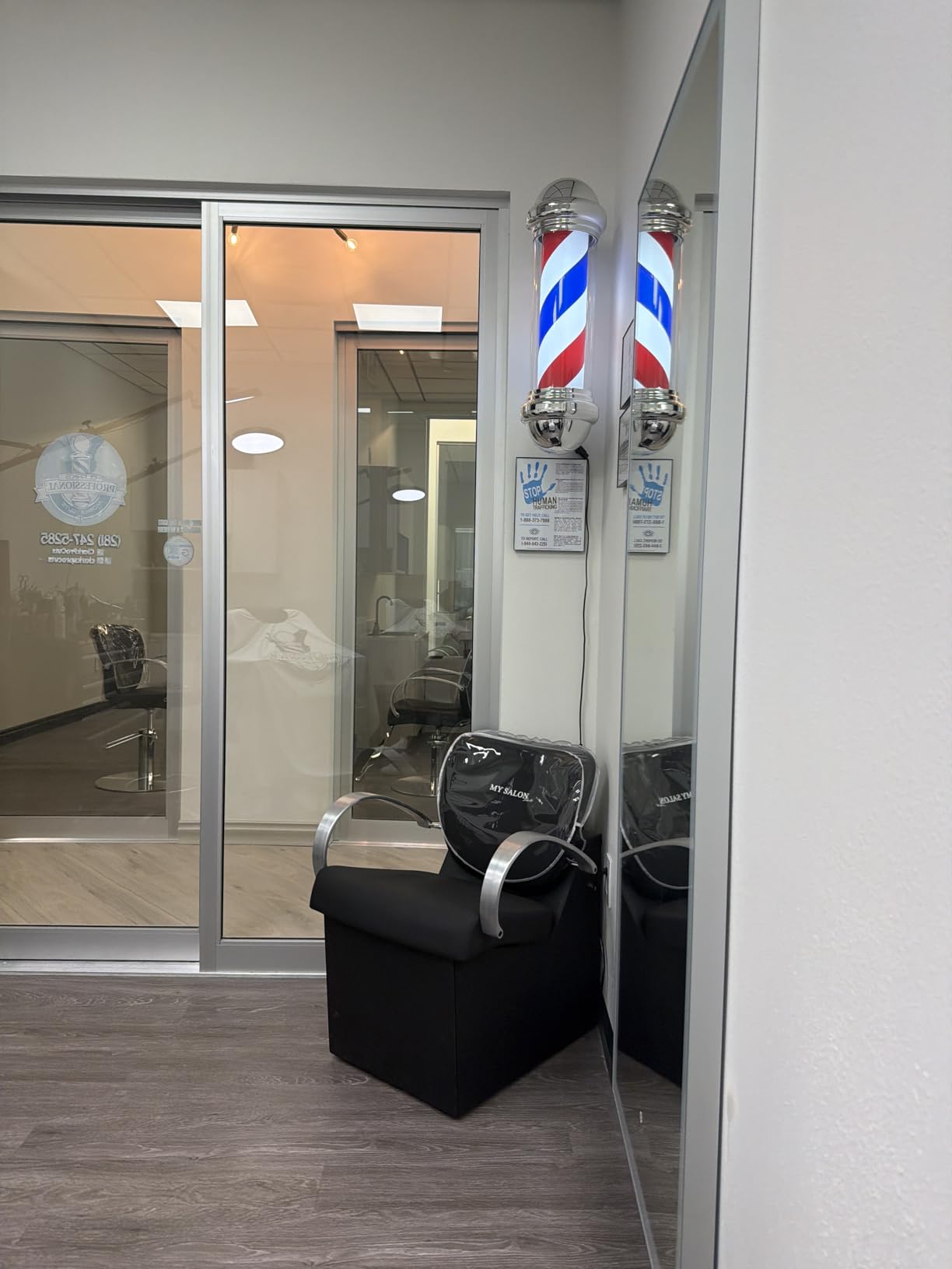 BarberPub Barber LED Rotate Pole, Hair Salon Open Sign, 8