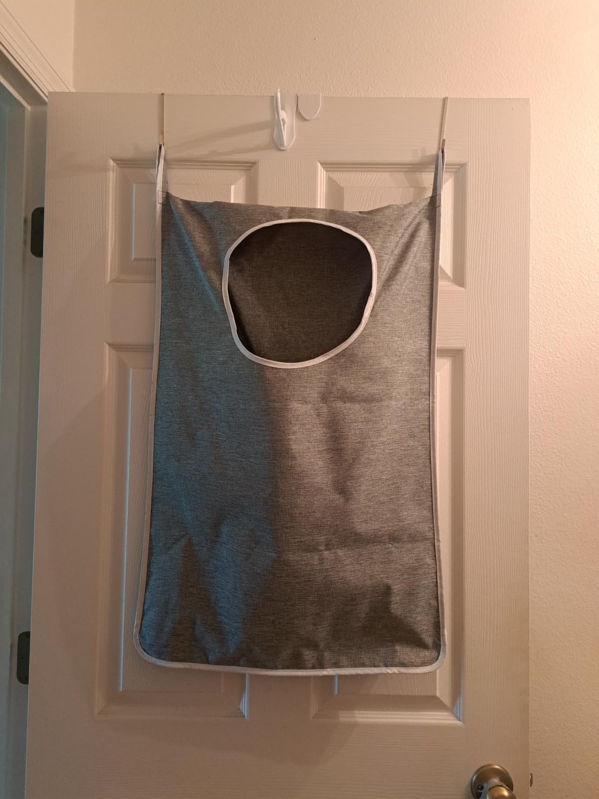 KEEPJOY Hanging Laundry Hamper Bag with 2 Different Types of Hooks, Size 20 x 30 Inch Door Laundry Hamper Storage Bag for Dirty Clothes, Blankets, and Toys (Grey, 1-Pack) customer photo 1