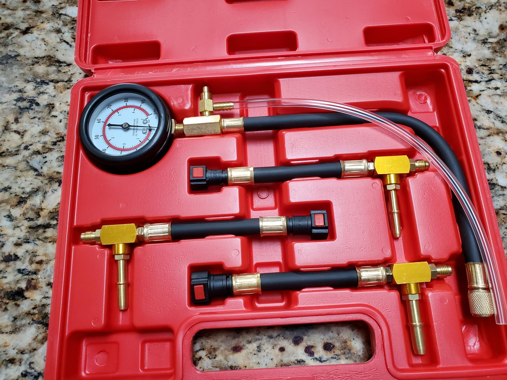 BETOOLL Fuel Pressure Test Kit 0-100PSI with 9.49,7.89,6.30 Fuel Line Fittings customer photo 1