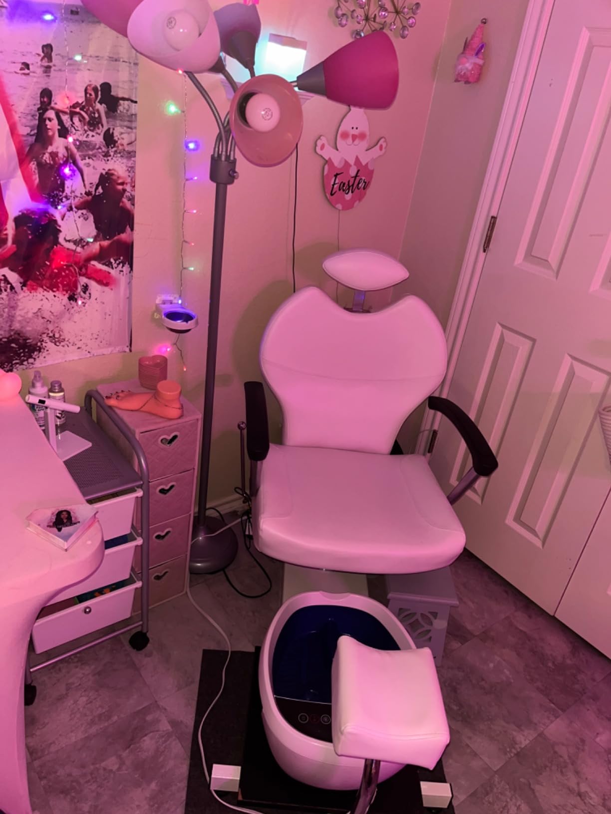 Funnylife Pedicure Spa Station Chair with Foot Massage Basin &Pedicure Stations for Salon use customer photo 1