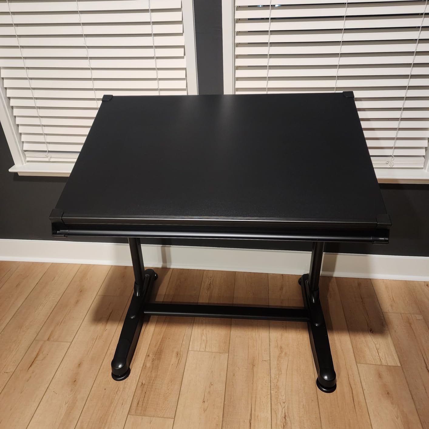 Stand Up Desk Store Adjustable Height and Angle Drafting Table Drawing Desk with Large Surface (Black Frame/Black Top, 40