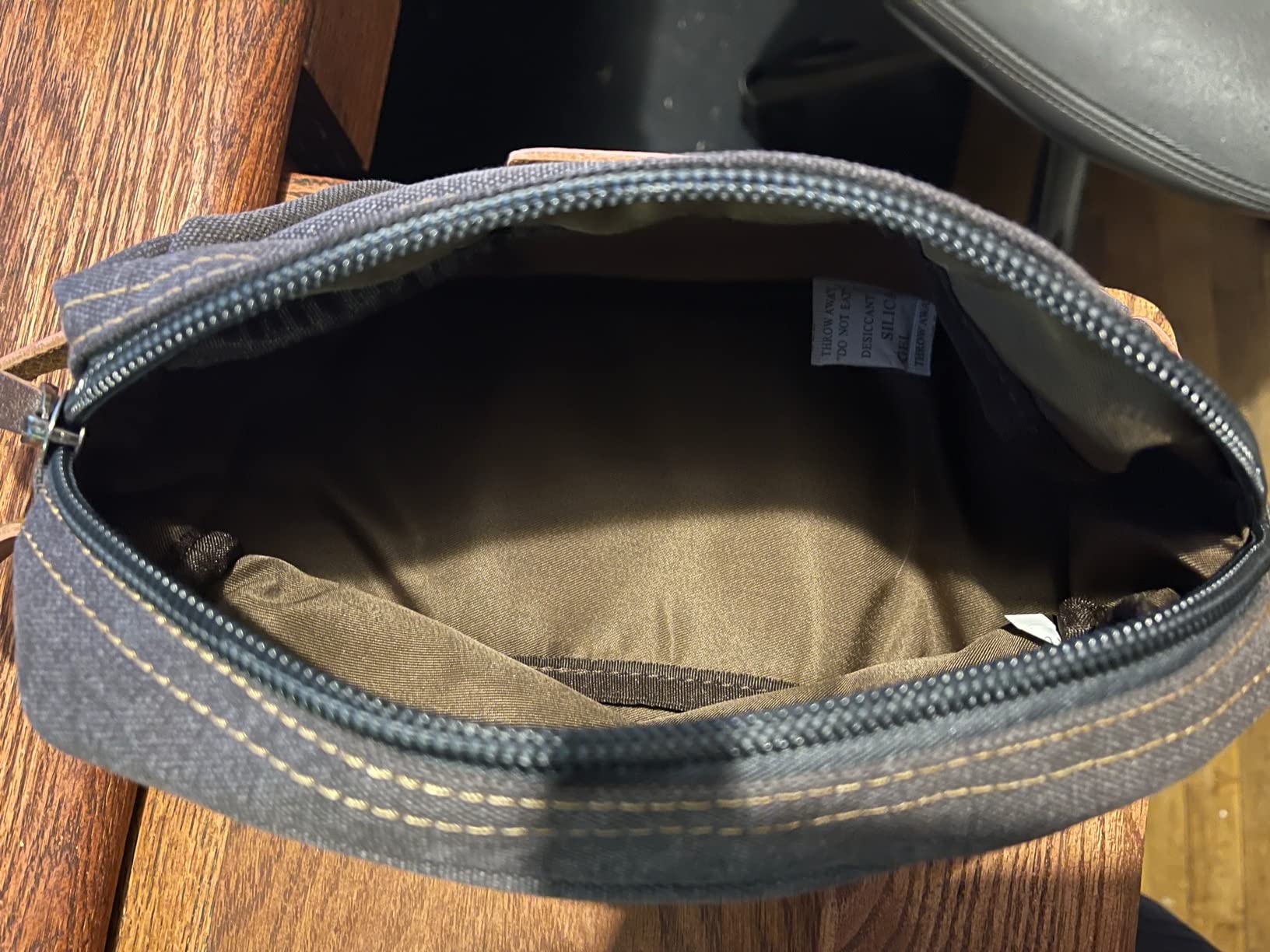 emissary Men's Canvas Travel Toiletry Bag, Leather Dopp Kit - Gray customer photo 1