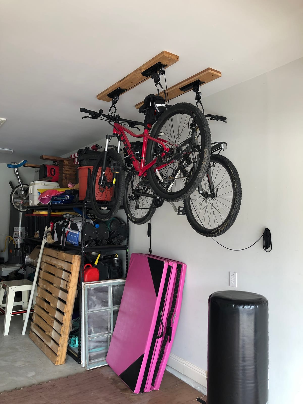 Ceiling Mount Bike Hoist Set of 2 Bike Hangers Pulley System customer photo 1