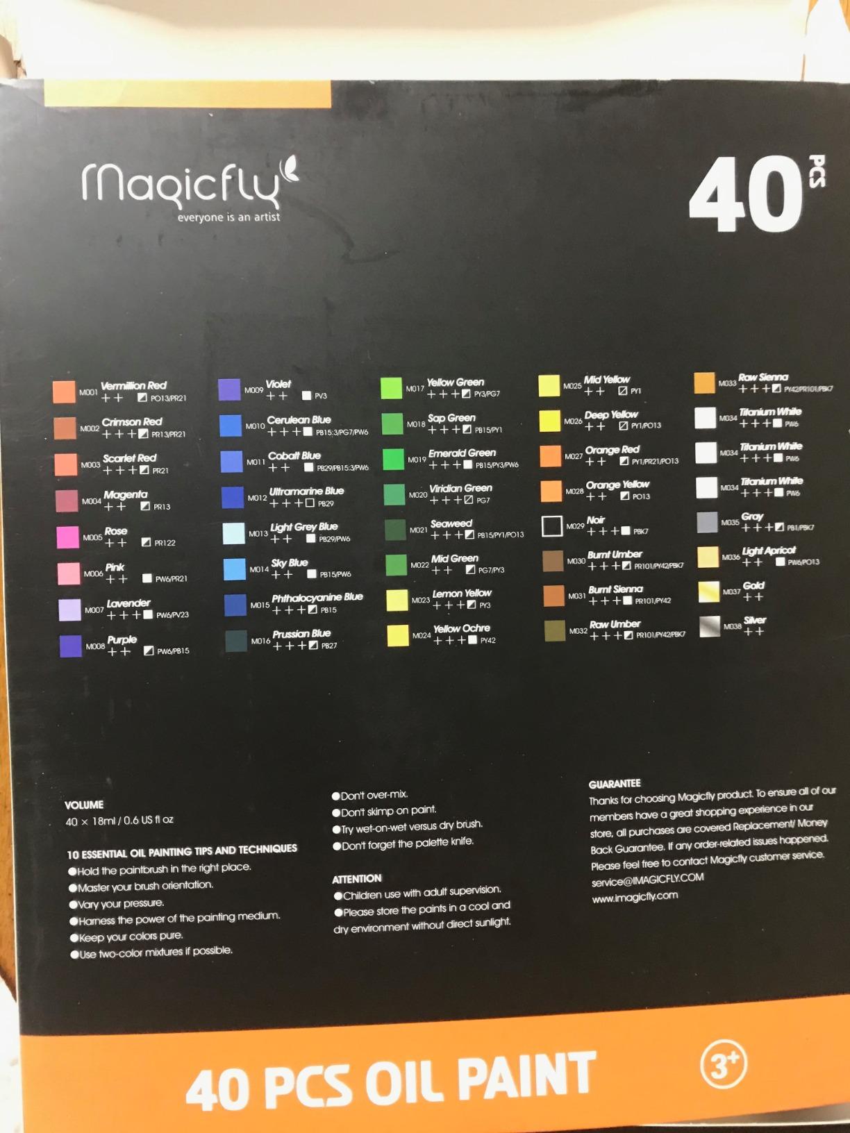 Magicfly Oil Paint, 40pcs (18ml/0.6oz) Oil Paint Set, Oil Paints on Canvas customer photo 2