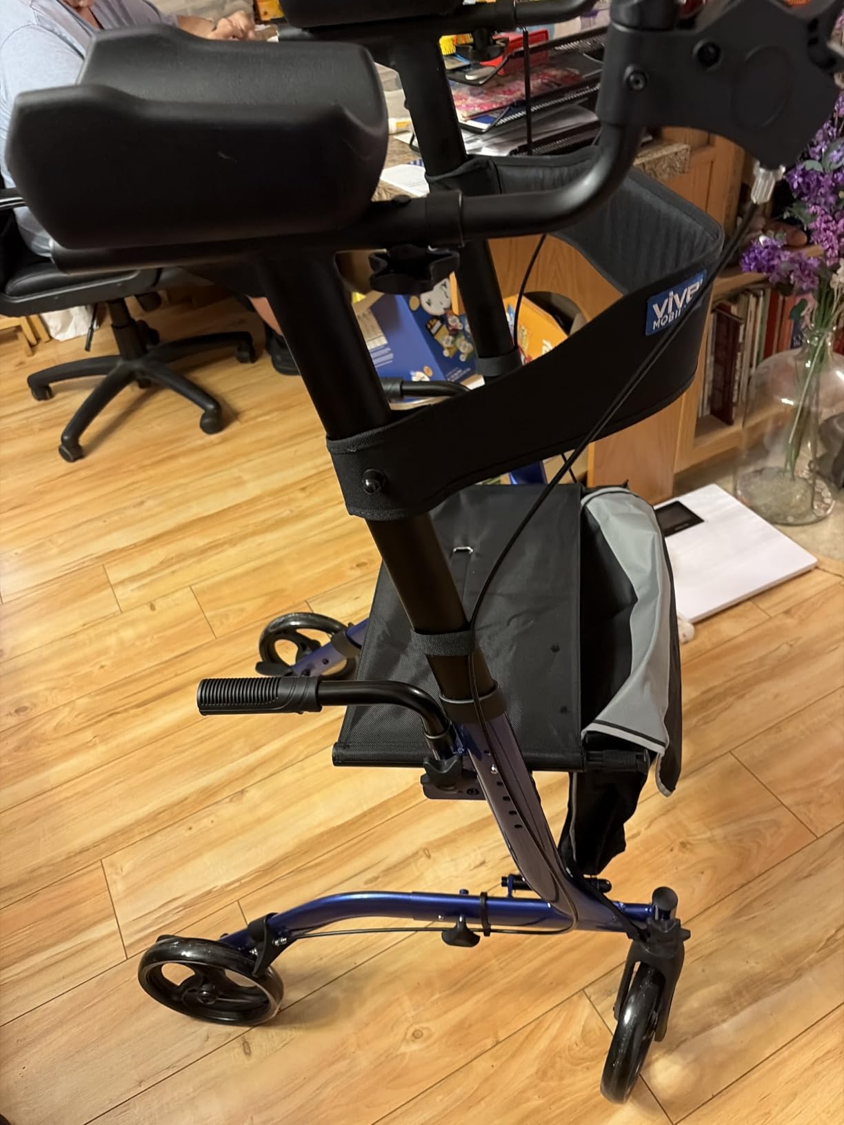 Vive Mobility Upright Walker with Seat - Stand Up Rollator, Arm Rests customer photo 2