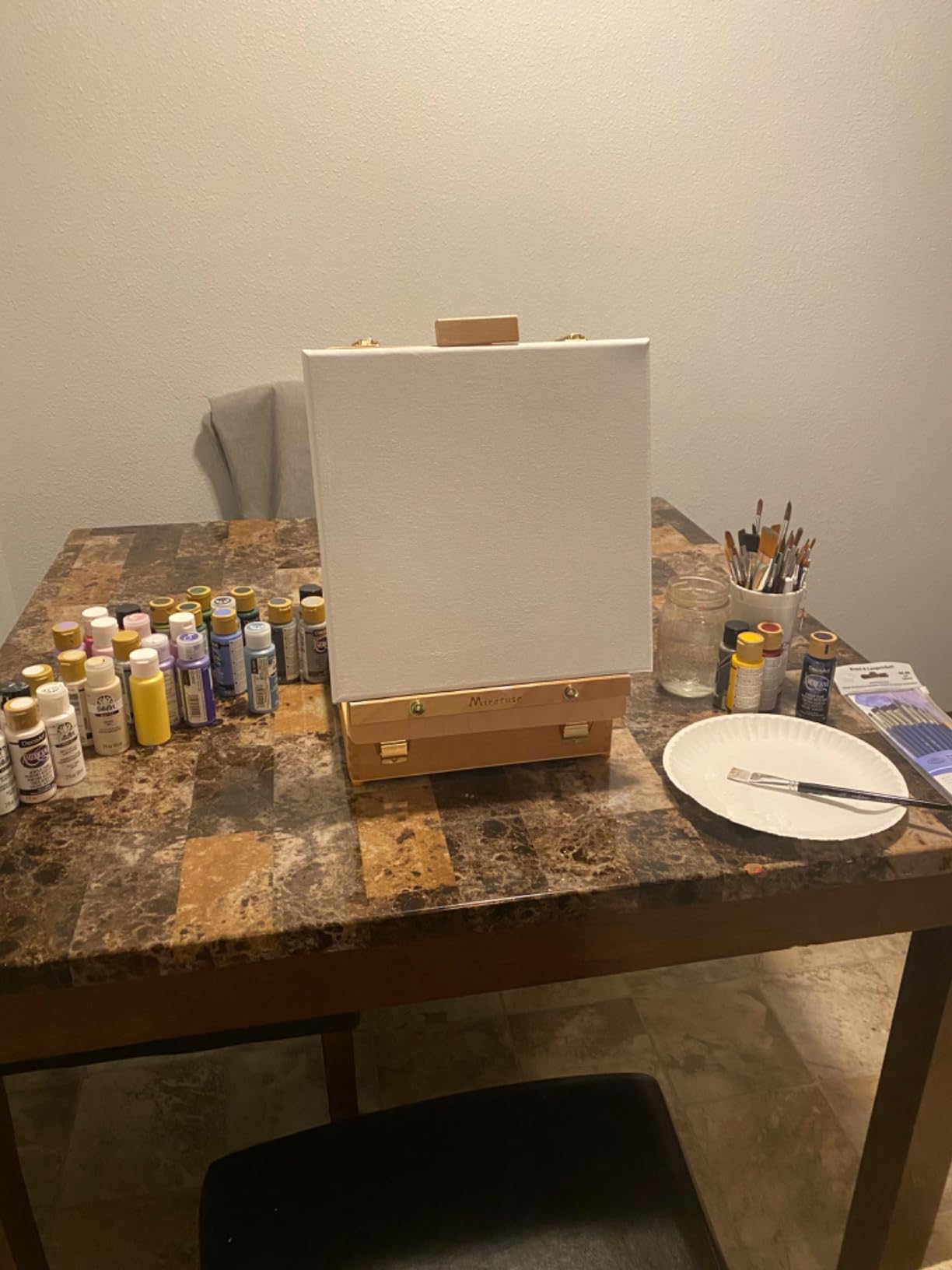 Tabletop Art Easel for Painting, Wooden Sketchbox, Portable Desktop Easel customer photo 2