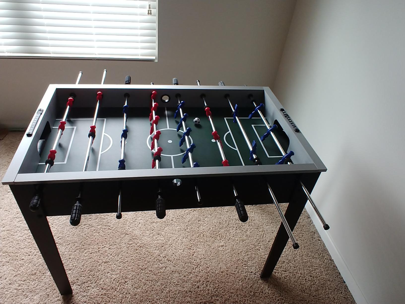 GIANTEX 48'' Foosball Table, Wooden Soccer Table Game w/Footballs, Suit for 4 Players, Competition Size Table Football for Kids, Adults, Football Table for Game Room, Arcades customer photo 1