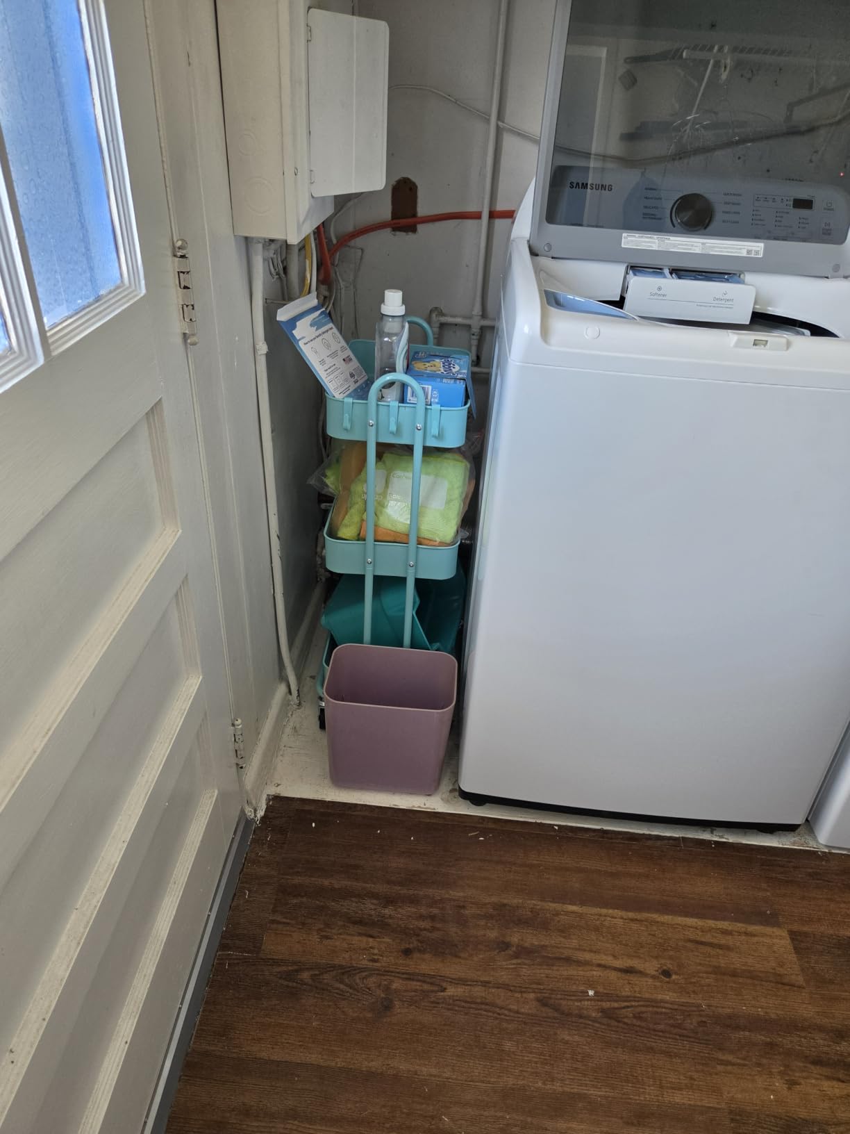 Simple Houseware 3-Tier Heavy Duty Metal Utility Rolling Cart, Silver customer photo 1