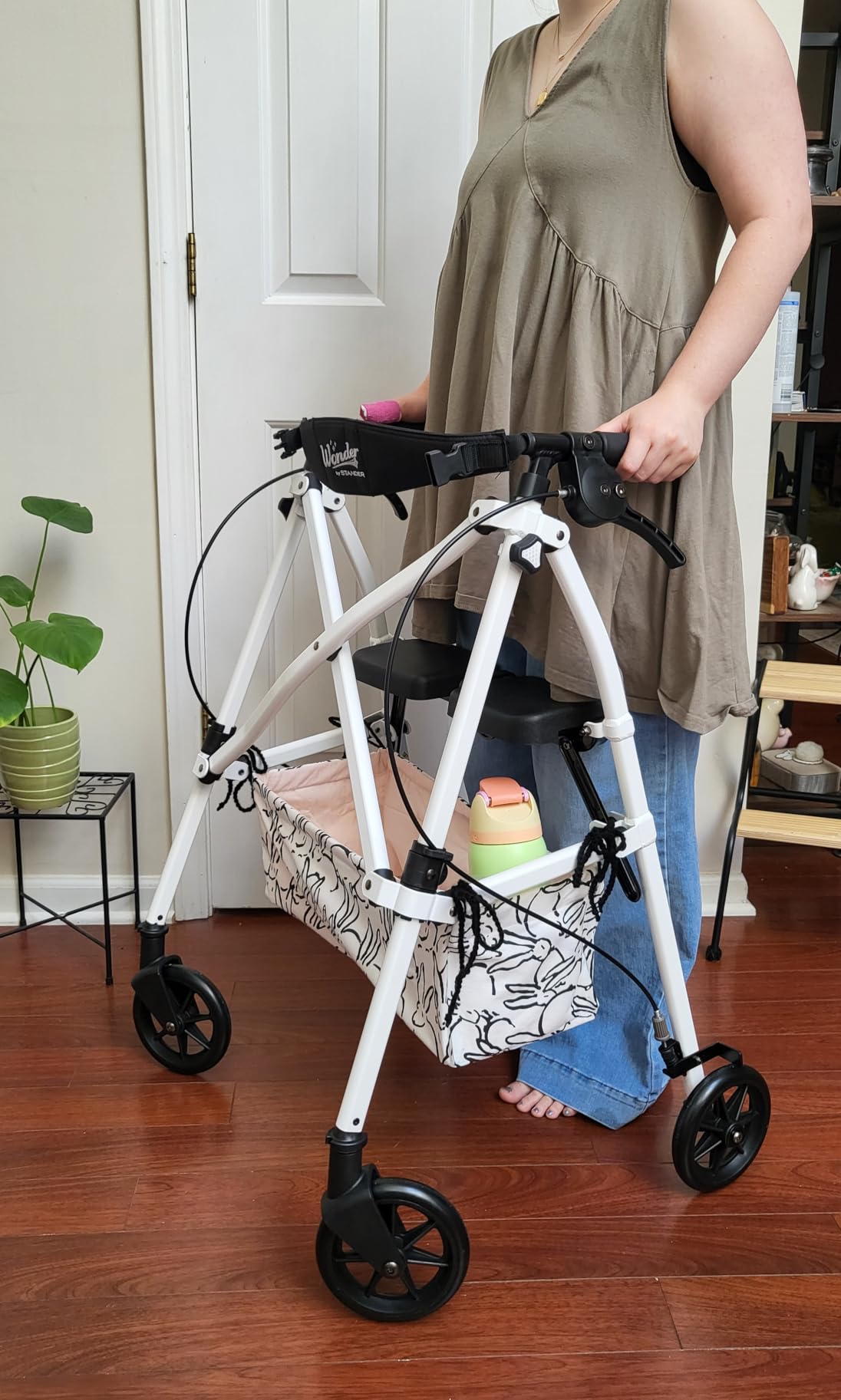Stander Space Saver Rollator, Lightweight Folding Rolling Walker with Seat for Seniors & Adults, 4-Wheel Mobility Aid with 6-inch Wheels, Locking Brakes & Padded Seat with Backrest, Cobalt Blue customer photo 2