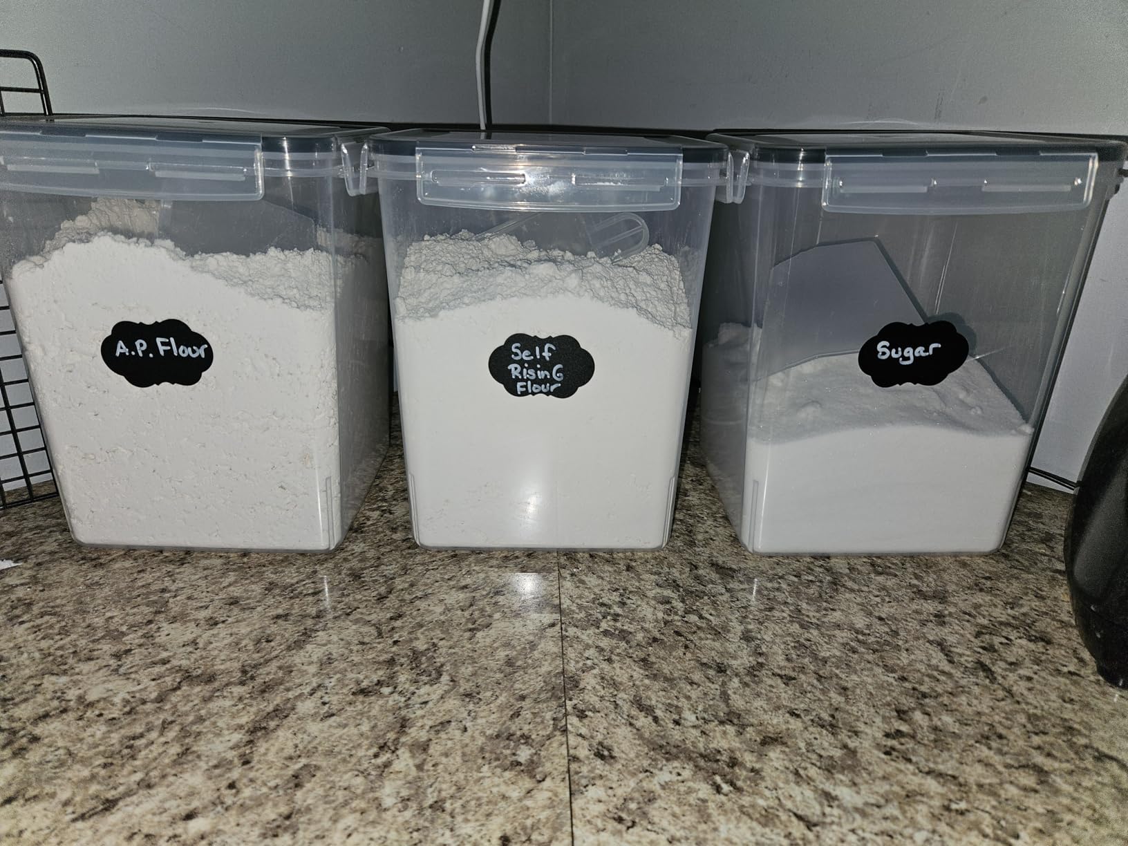 PANTRYSTAR Large Food Storage Containers with Lids Airtight 5.2L /176Oz, for Flour, Sugar, Baking Supply, 3PCS BPA Free Plastic Canisters for Kitchen Pantry Organization customer photo 2