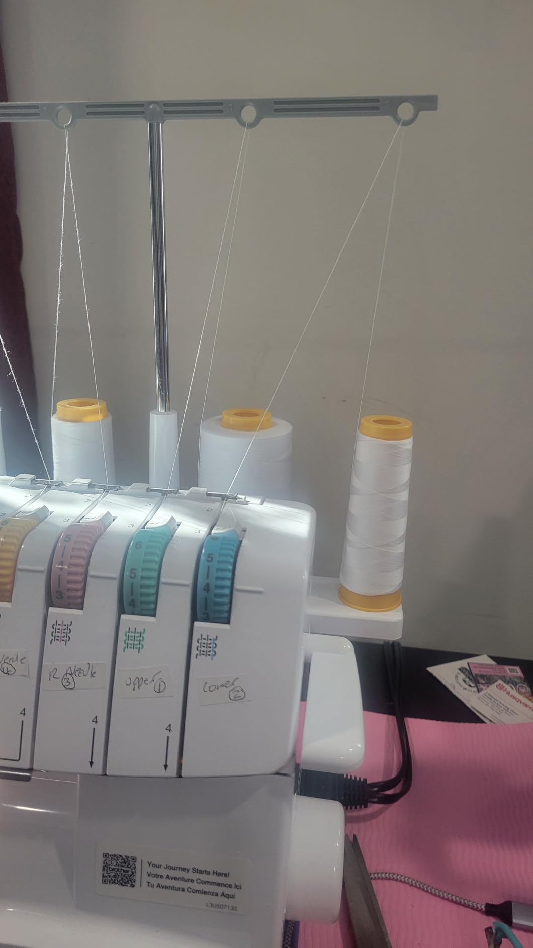 AK Trading 4-Pack White All Purpose Sewing Thread Cones (6000 Yards Each) of High Tensile Polyester Thread Spools for Sewing, Quilting, Serger Machines, Overlock, Merrow & Hand Embroidery customer photo 2