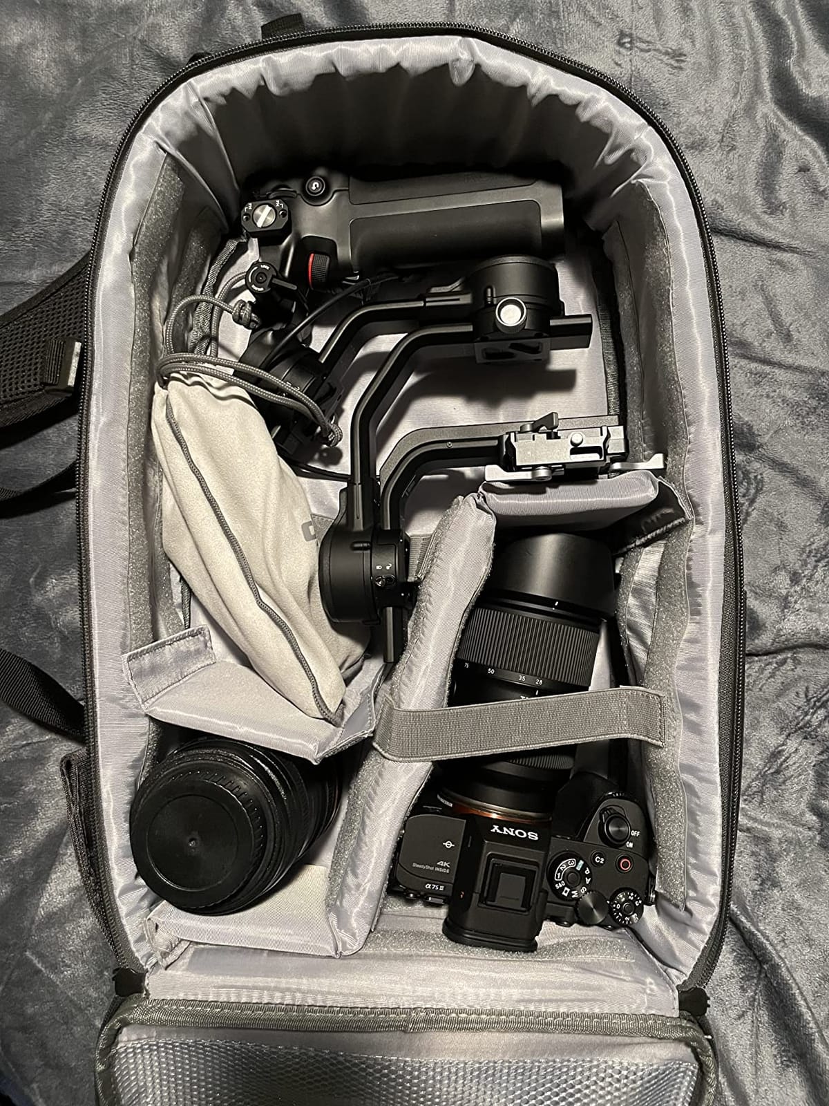 DJI RSC 2 Combo - 3-Axis Gimbal Stabilizer for DSLR and Mirrorless Camera, Nikon, Sony, Panasonic, Canon, Fujifilm, 6.6 lb Payload, Foldable Design, Vertical Shooting, OLED Screen, Black. customer photo 1