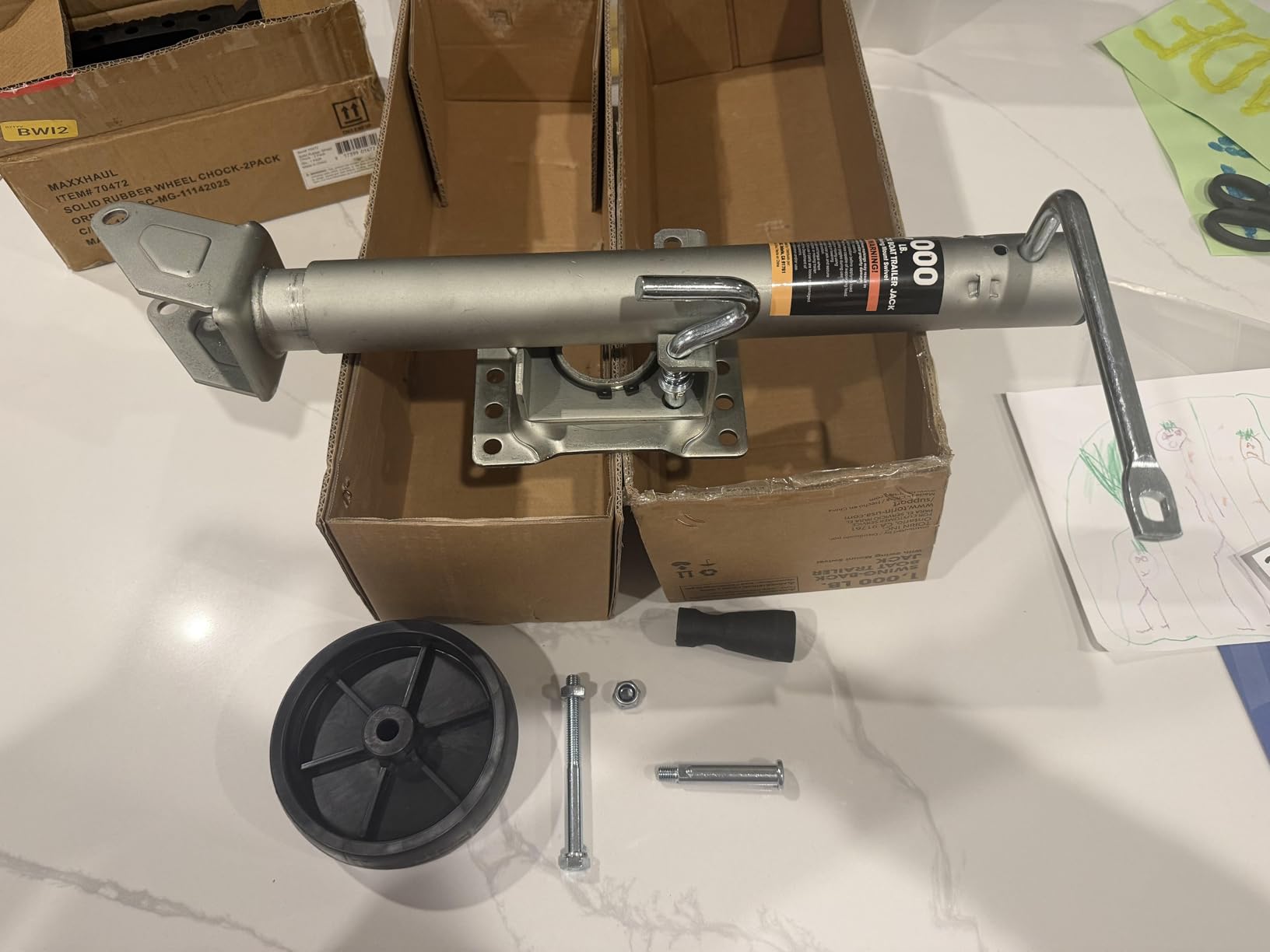 Torin Trailer Jack with Wheel, 1000 lbs Heavy Duty Swivel Boat Trailer Jack customer photo 2