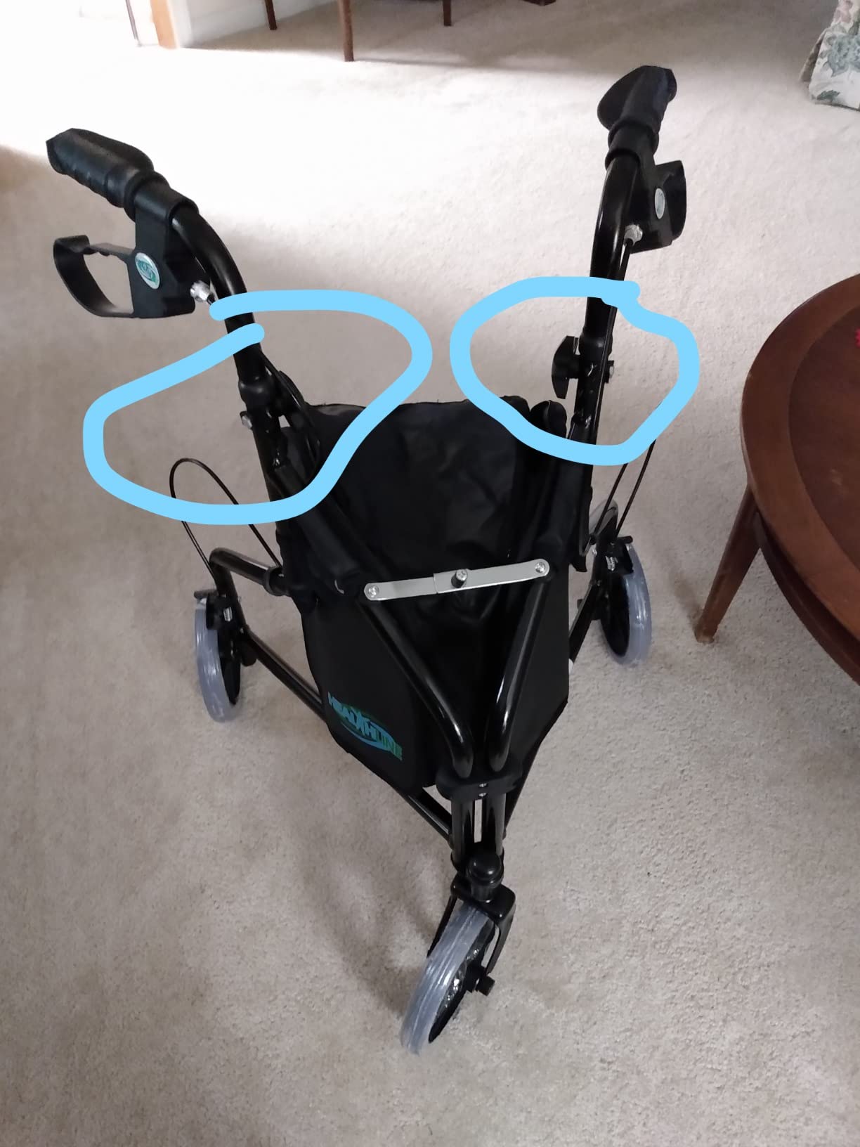 Aluminum Rollator Walker 3 Wheels - Foldable, Lightweight, Senior Walker with Basket Tray, Pouch, Brakes, Narrow for Small Spaces (BLACK) customer photo 1
