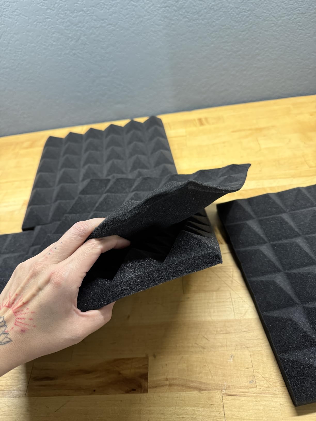 24 Pack 2” Thick Pyramid Acoustic Foam, Sound Proof Foam Panels for Walls customer photo 1
