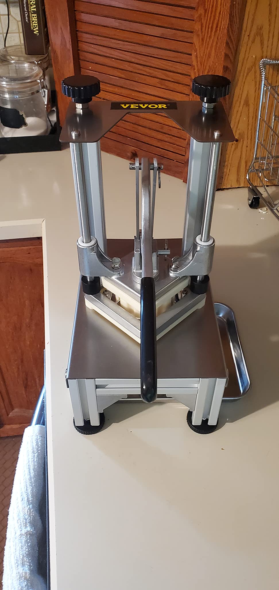 VEVOR Commercial French Fry Cutter with 4 Replacement Blades, 1/4