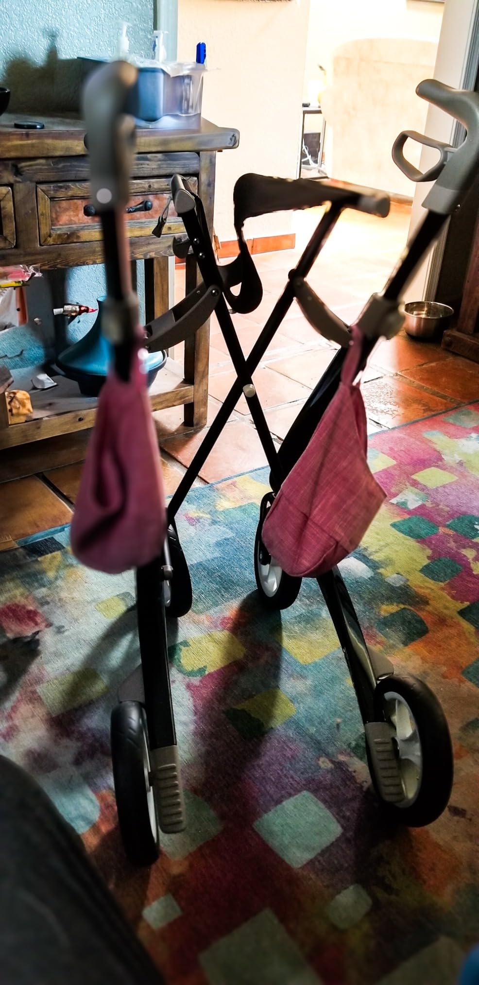 byACRE Carbon Ultralight Rollator Walker with Organizer Bag, Wide Track, Oyster White customer photo 1