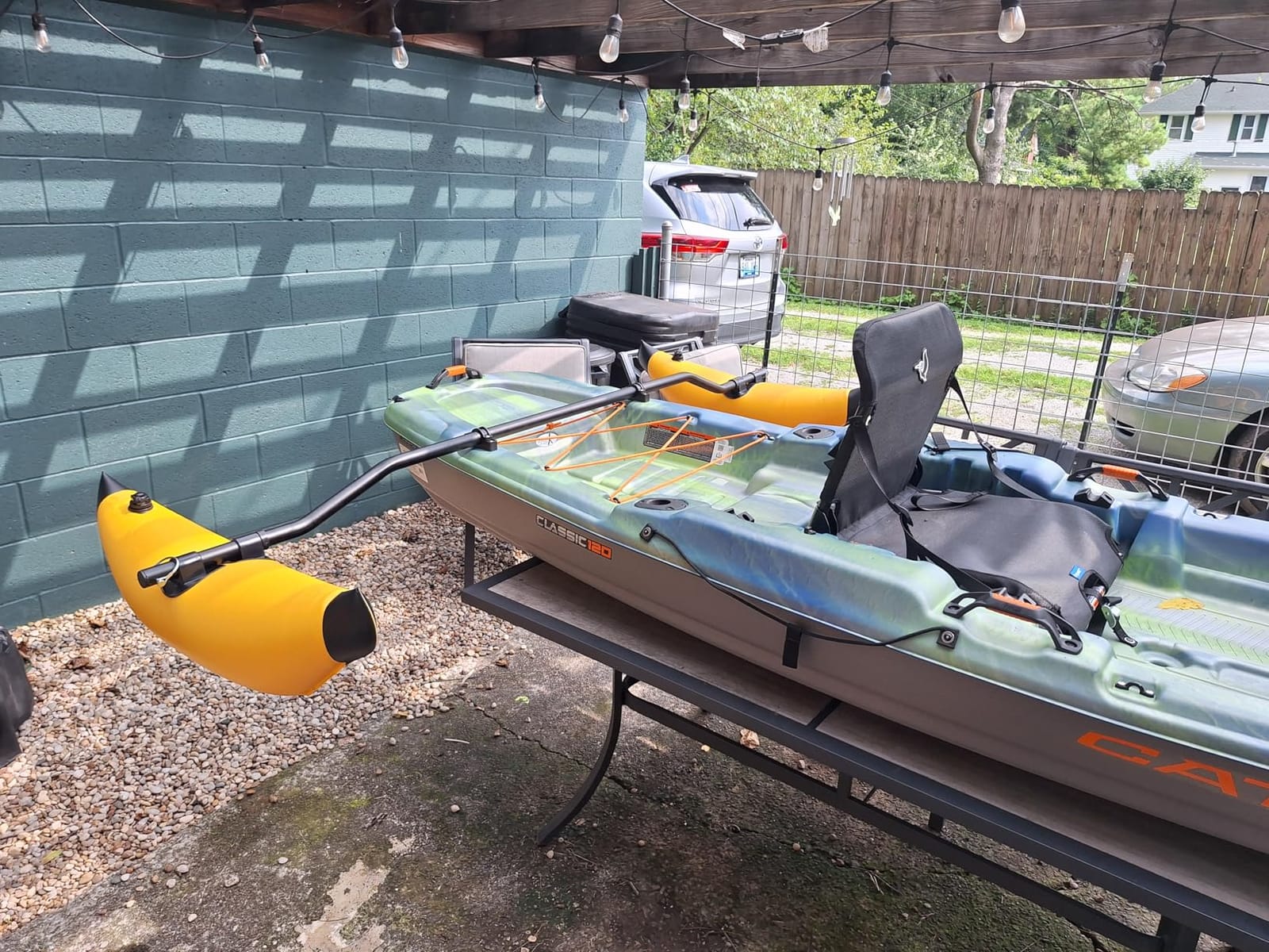 Kayak Outrigger Stabilizer,Portable PVC Higher Stability Kayak Outrigger Kit,Three Colours to Choose Inflatable Kayak Stabilizer,Easy to Install,for Floating Balancing Boat customer photo 1