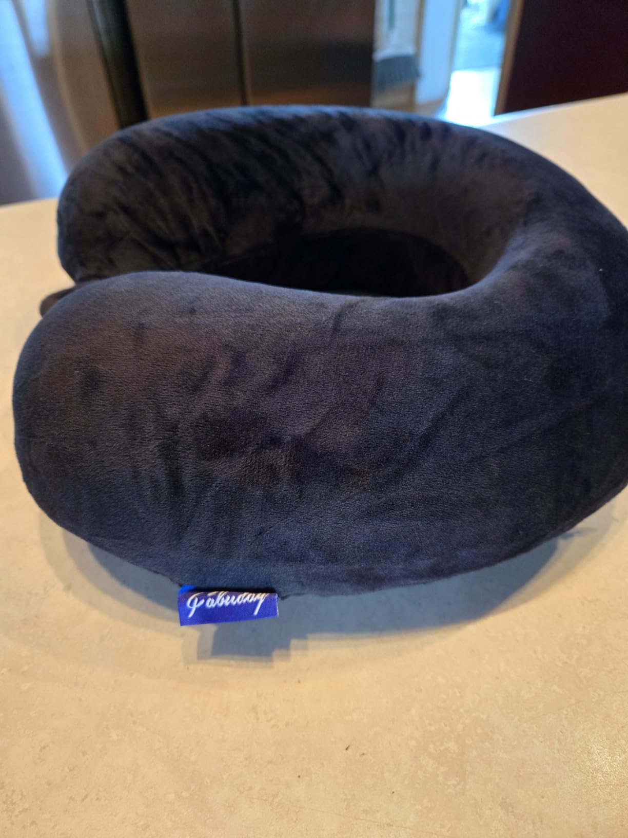 Fabuday Memory Foam Travel Pillows for Airplanes - Neck Pillow for Traveling with Attachable Snap Strap Soft Washable Cover, Flight Pillow for Sleeping, Car, Home, Office, Black customer photo 2